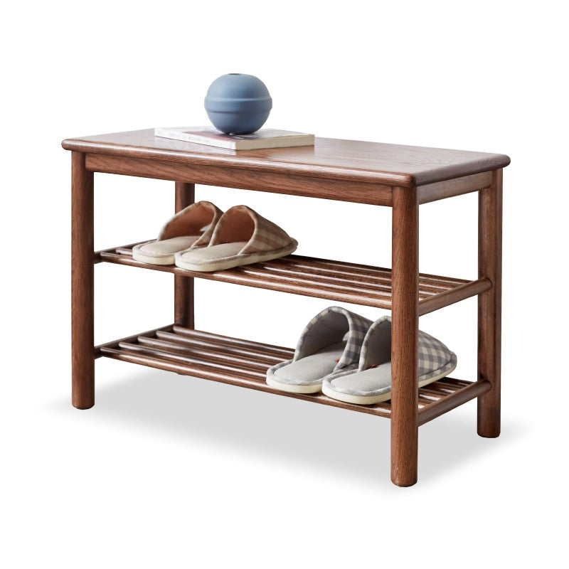 Solid Oak Wood Shoe Storage Bench with Seat | Entryway Organizer for Shoes, Boots & Accessories | Perfect for Hallway, Mudroom & Bedroom Storage