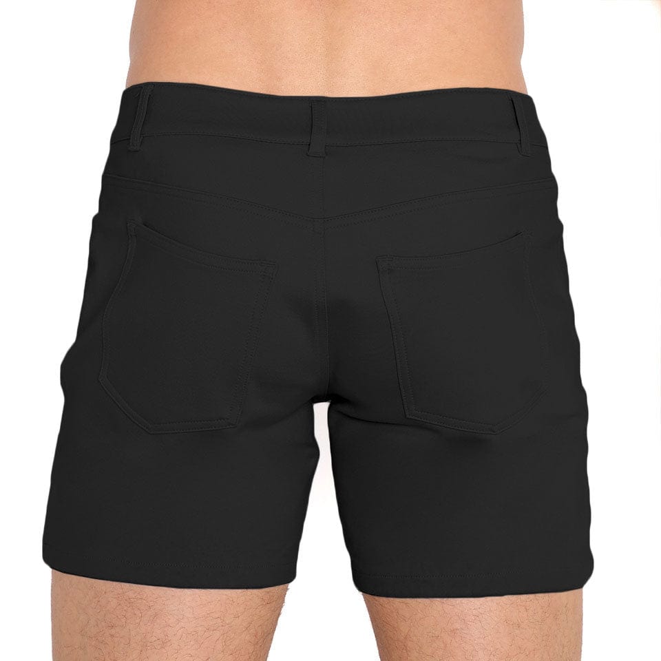 Logo Knit Stretch Shorts for Men - Black Comfortable Casual Short Pants | Perfect for Gym, Running, Lounge & Summer Outfits