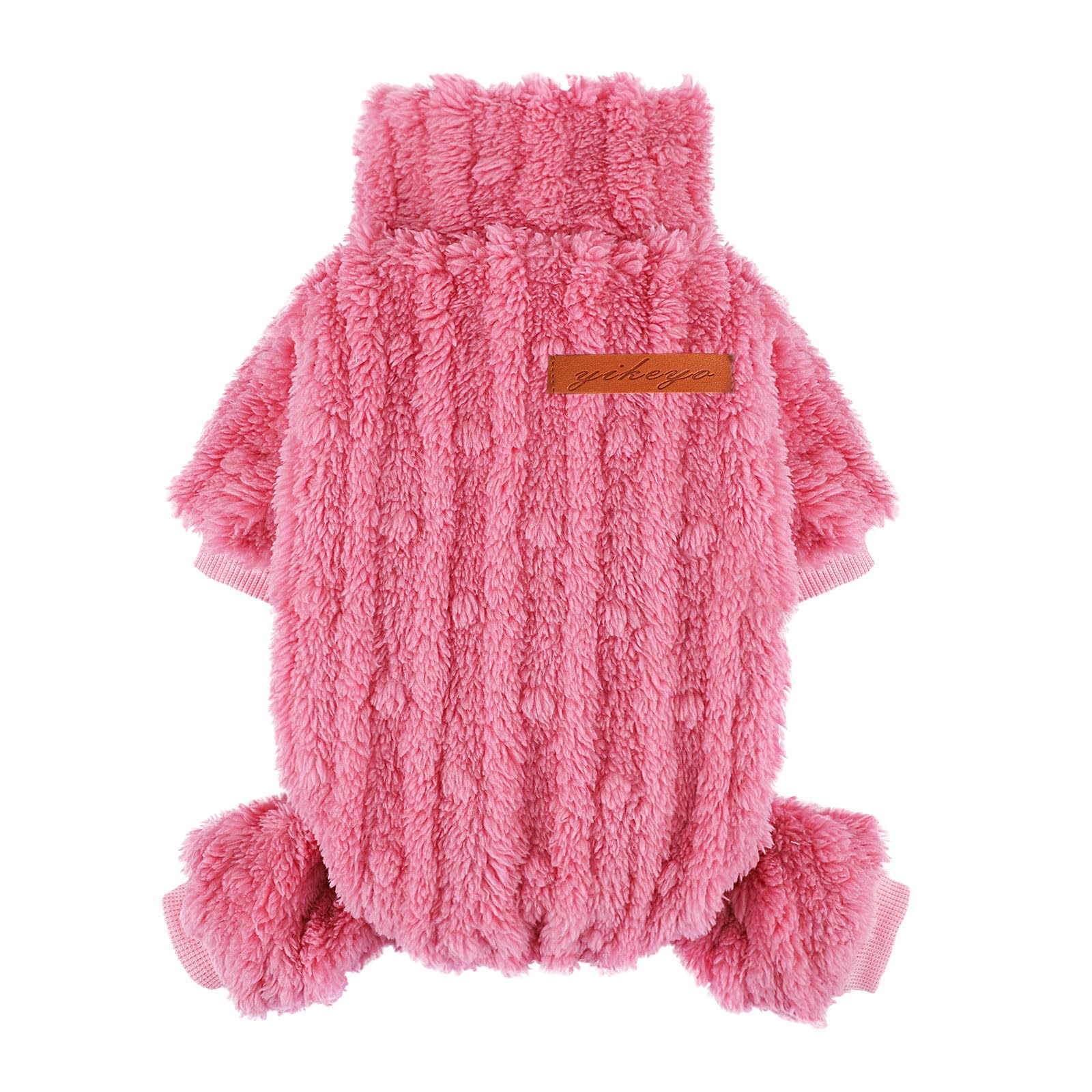 Small Dog Pajamas for Girls & Boys - Warm Fleece Turtleneck Sweater Onesie for Chihuahuas | Valentine's Day Outfit, Winter Pet Clothes | Cozy Homewear & Outdoor Adventures