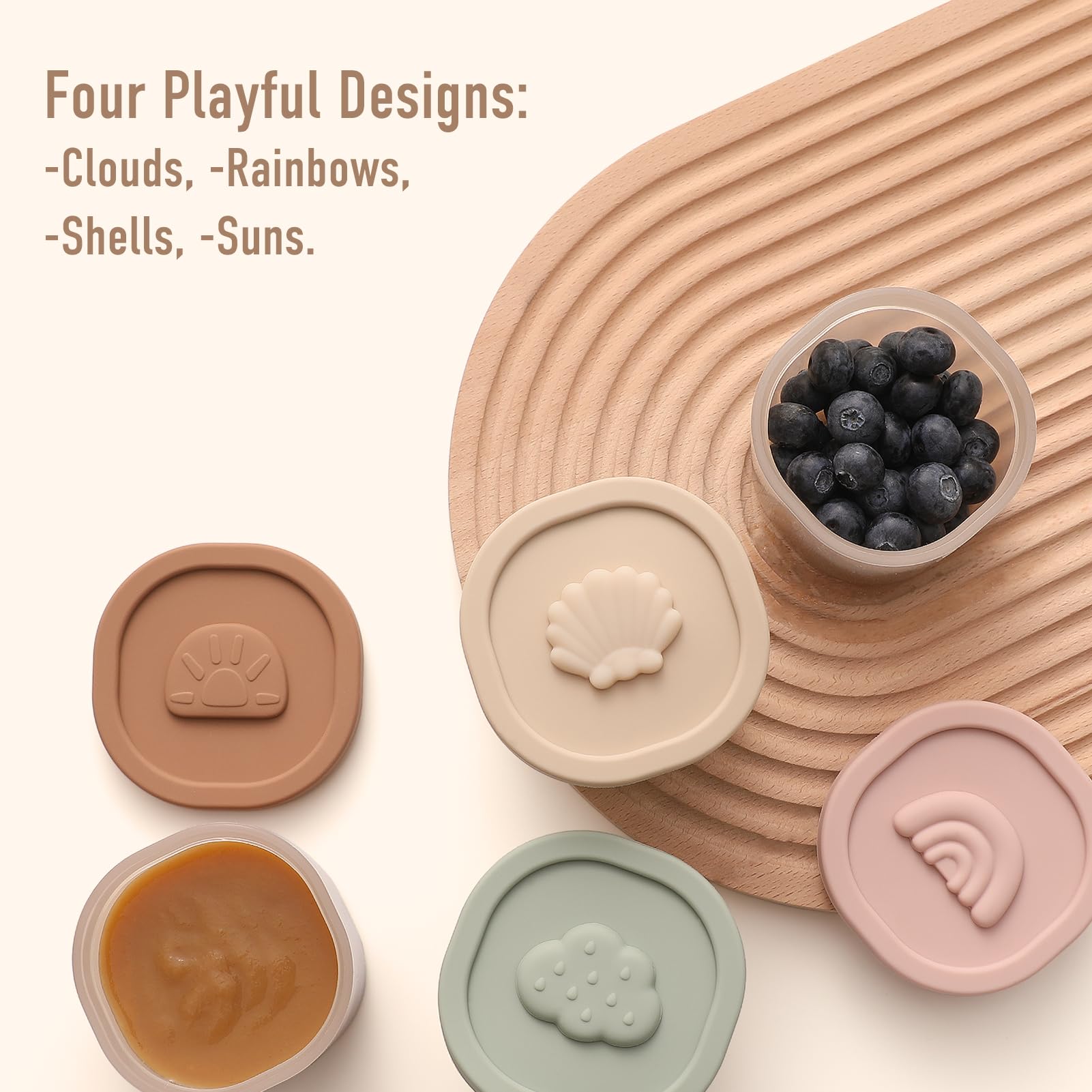 Silicone Baby Food Storage Containers - 8PK Reusable Freezer Safe Containers with Lids for Infants & Toddlers | Perfect for Homemade Puree, Snacks & On-the-Go Feeding