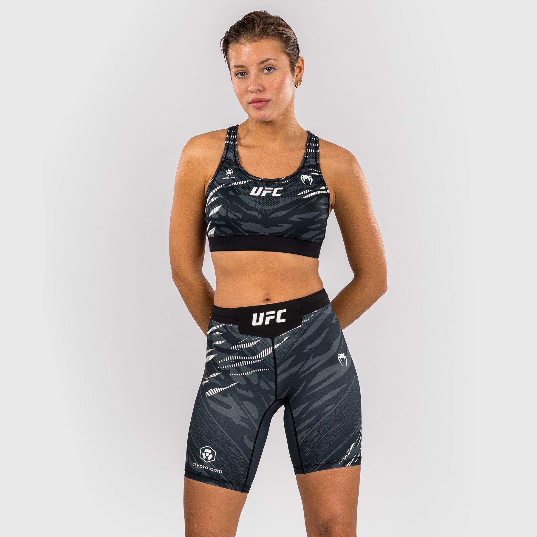 Venum UFC Fusion Authentic Women's Vale Tudo Fight Shorts - Long Fit MMA Training Shorts for Women - Black | Perfect for UFC Training, MMA Fighting & Gym Workouts