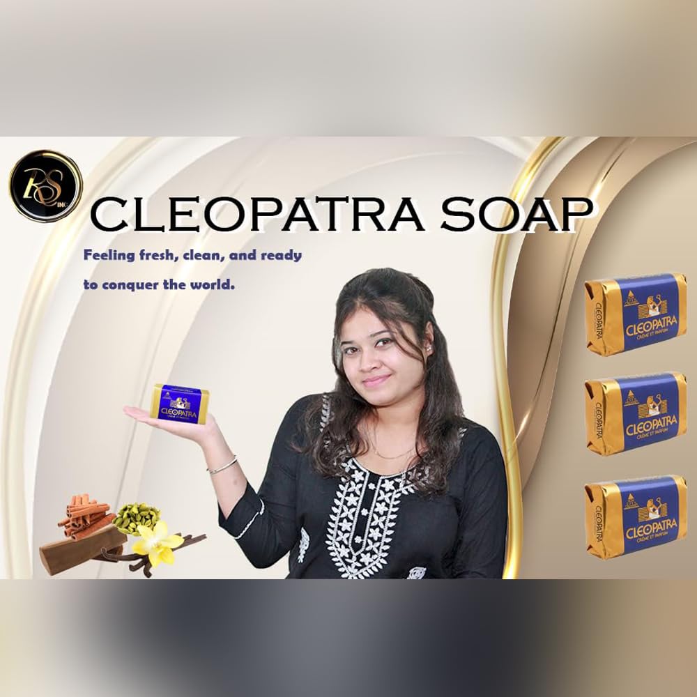 RSINC SOAP - Cleopatra Beauty Cream Soap Pack 6x120g for Radiant Skin | Queen's Essence Royal Silk Soap with Golden Glow | Luxurious Bath & Body Care Gift Set | Perfect for Spa Day, Self-Care Routine & Royal Pampering Experience