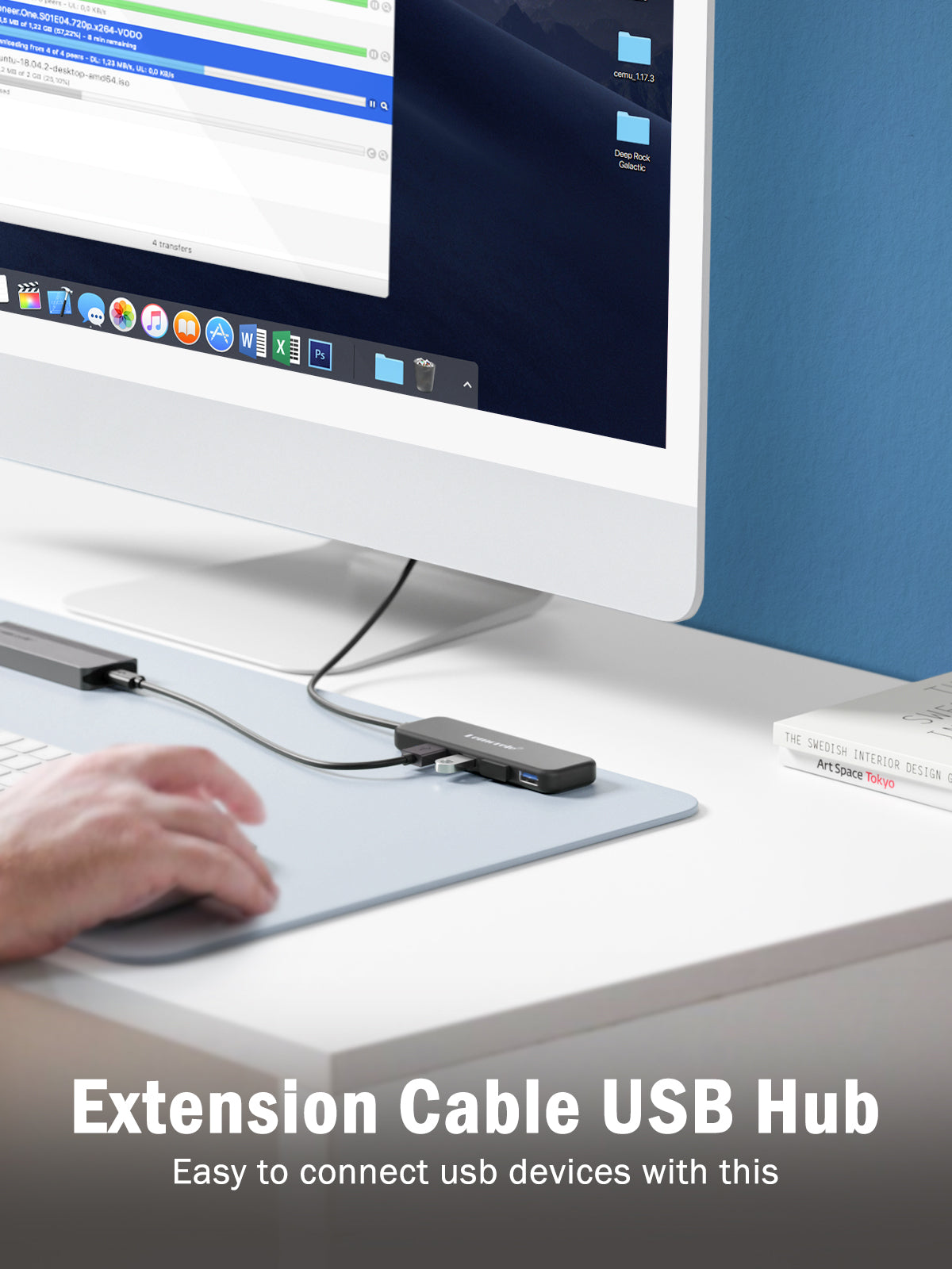 LEMORELE™ TC41 USB C Hub 4-in-1 with HDMI, USB 3.0, SD Card Reader - Perfect for MacBook, iPad Pro & Windows Laptops - Home Office & Travel Essential