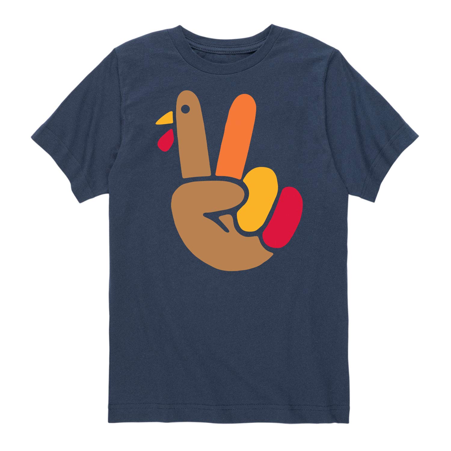 Peace Hand Turkey Youth Short Sleeve T-Shirt | Trendy Graphic Tee for Boys & Girls | Perfect for Casual Wear, School, and Holidays