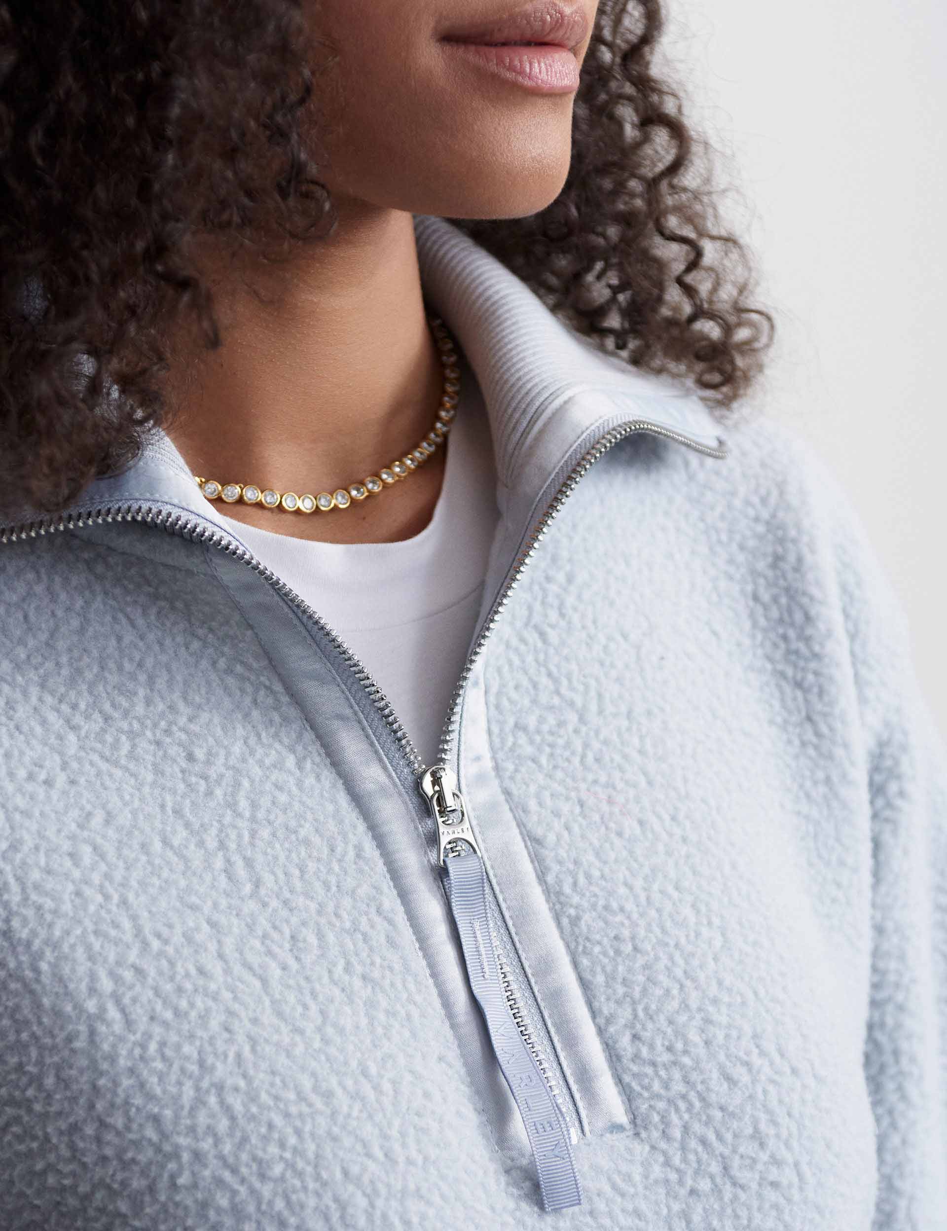 Roselle Half Zip Fleece Jacket for Women - Soft & Warm Pearl Blue Pullover - Perfect for Hiking, Camping & Outdoor Activities