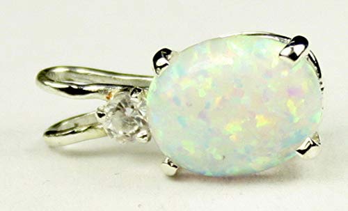 Beautiful Sterling Silver Pendant with Created White Opal and CZ Accents - Perfect for Everyday Wear & Special Occasions | SP020
