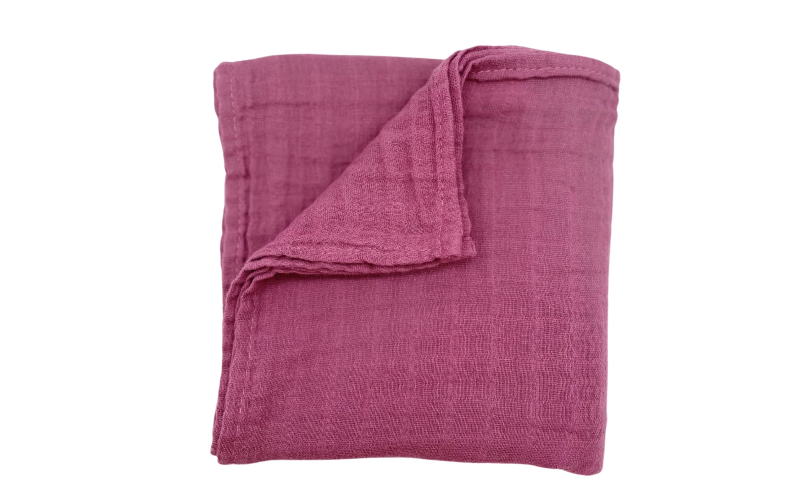 Organic Muslin Swaddle Blankets for Newborn Babies - Soft & Breathable Cotton Wrap for Boys & Girls (Rose Pink) - Perfect for Nursery, Swaddling, Stroller & Photo Shoots
