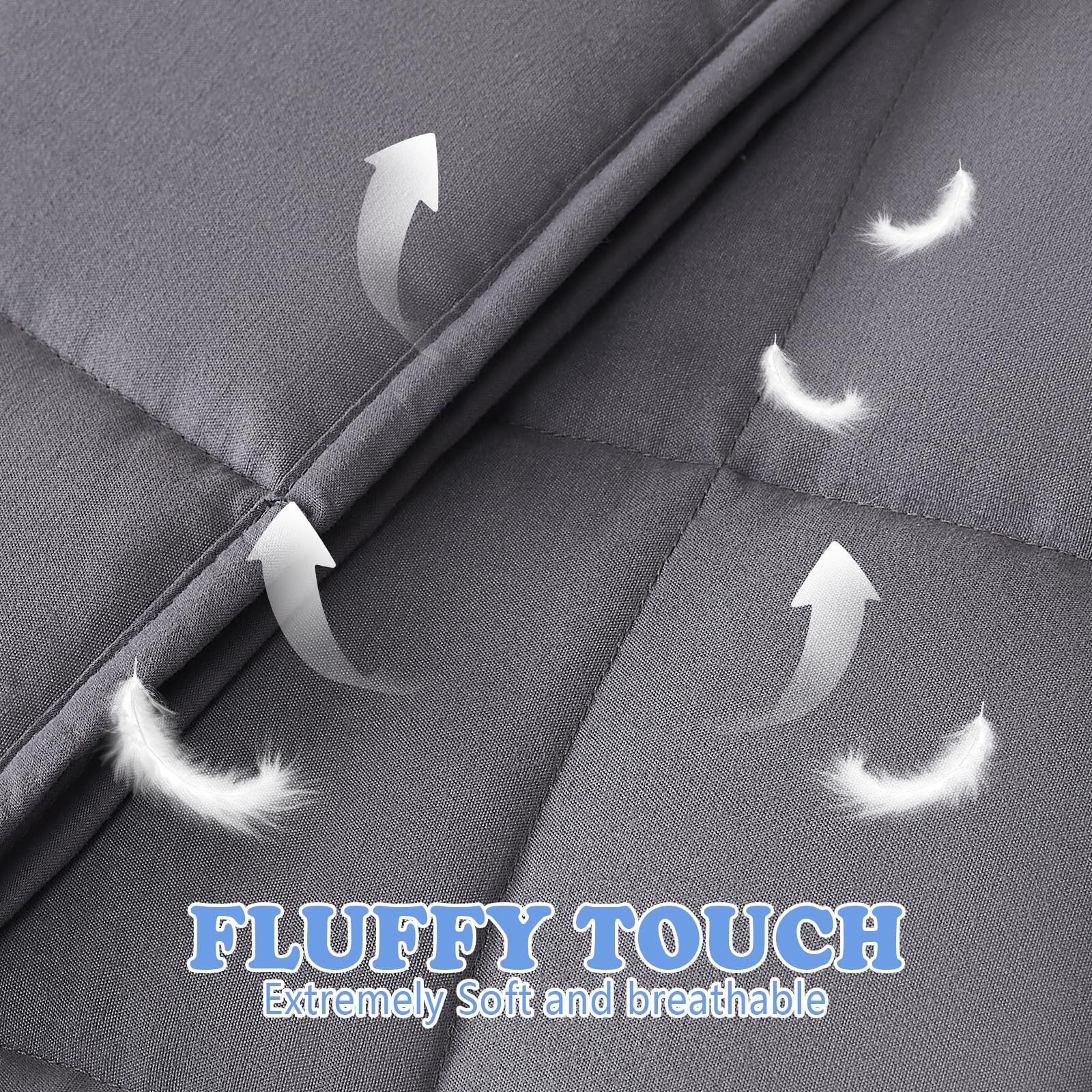 HOSUKKO 3 lbs Weighted Blanket for Adults - Grey Heavy Blanket for Anxiety Relief & Better Sleep - Breathable Cooling Blanket (36x48 Inches) - Perfect for Stress Relief, Insomnia & Sensory Needs