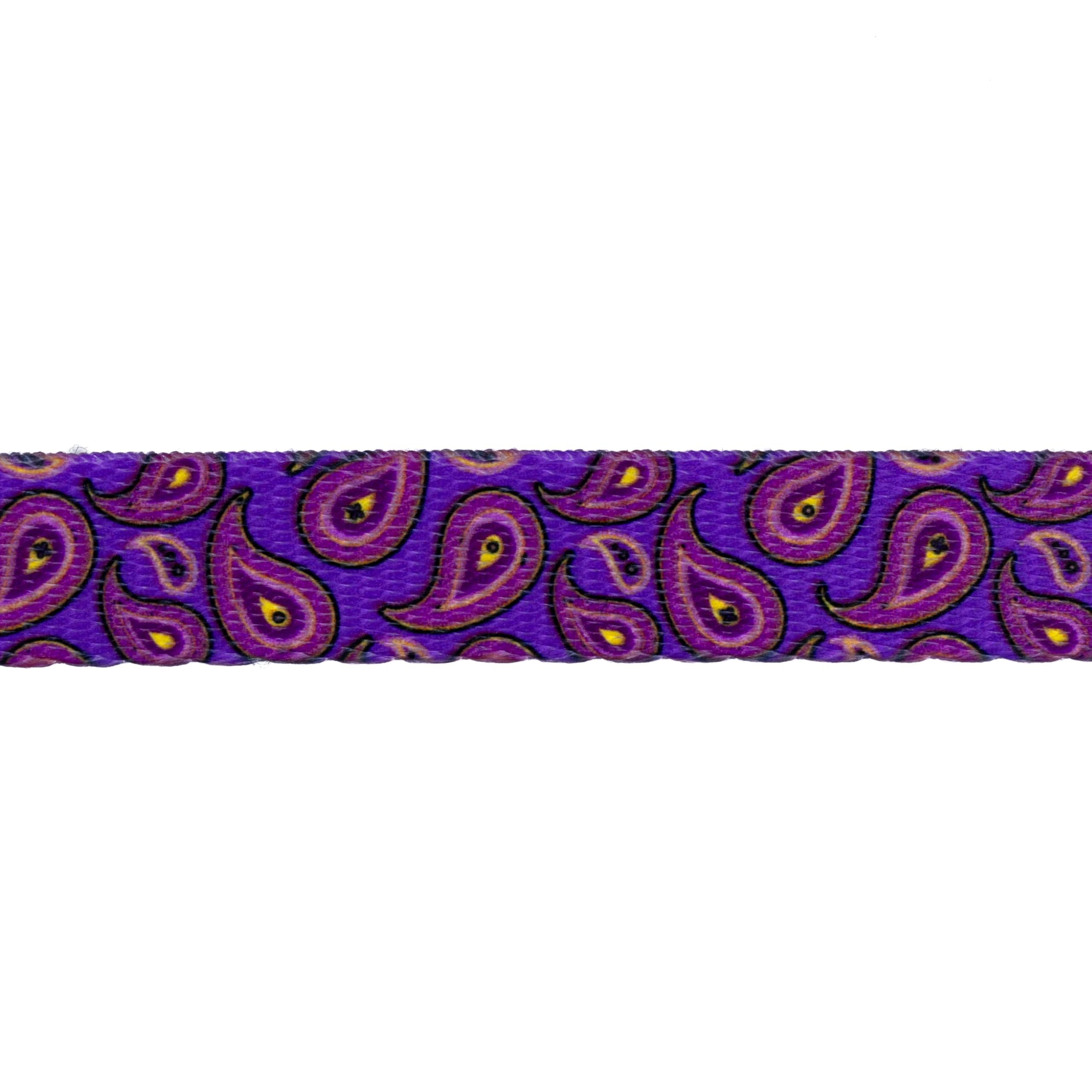 Country Brook Design - Purple Paisley Polyester Webbing for DIY Crafts, Sewing Projects & Home Decor | Durable & Vibrant Fabric Trim for Bags, Belts & Accessories