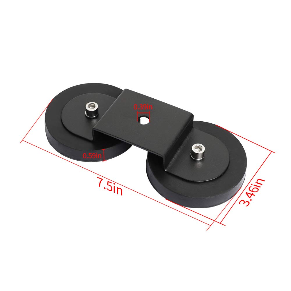 Exzeit Heavy Duty Magnetic Base for LED Work Light & Light Bar - Strong Magnet Mounting Bracket with Protective Rubber for Off-Road, Truck, Jeep Lighting (2-Pack) - Perfect for Night Driving, Camping & Emergency Repairs