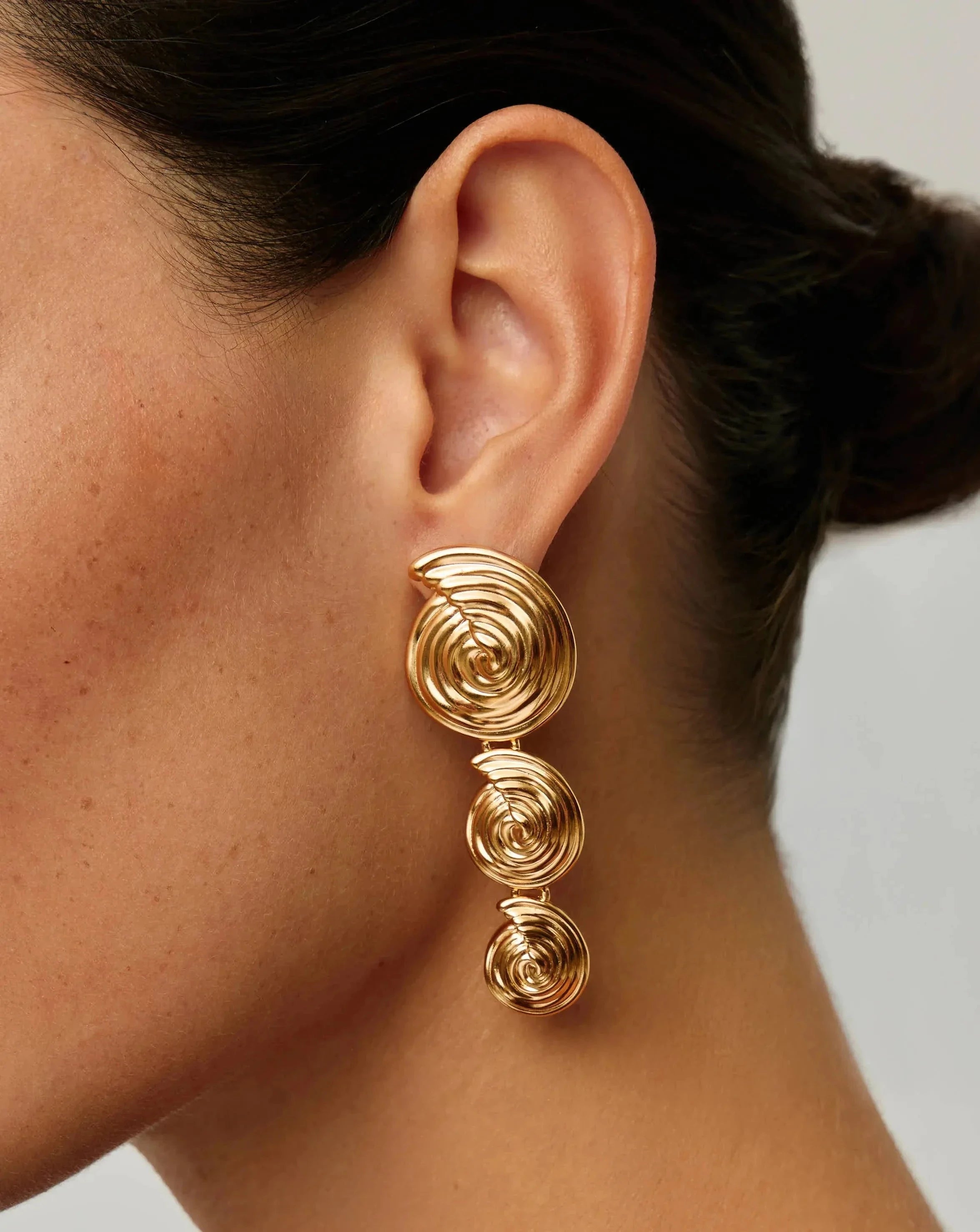 18K Gold Plated Spiral Drop Earrings for Women - Elegant Dangle Statement Jewelry for Parties, Weddings & Special Occasions