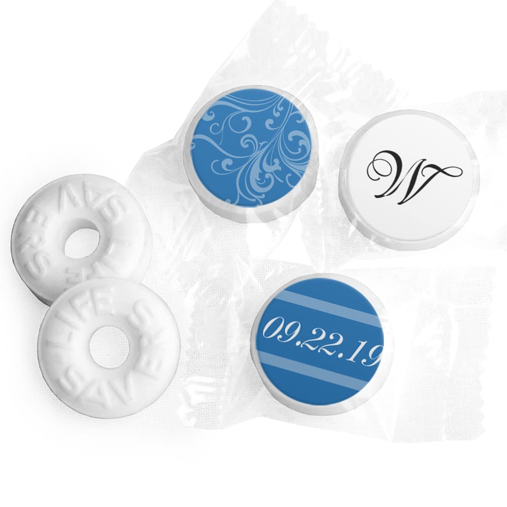 Personalized Wedding Candy LifeSavers Mints - True Blue (320 Count) - Perfect for Wedding Favors, Bridal Showers & Party Decorations