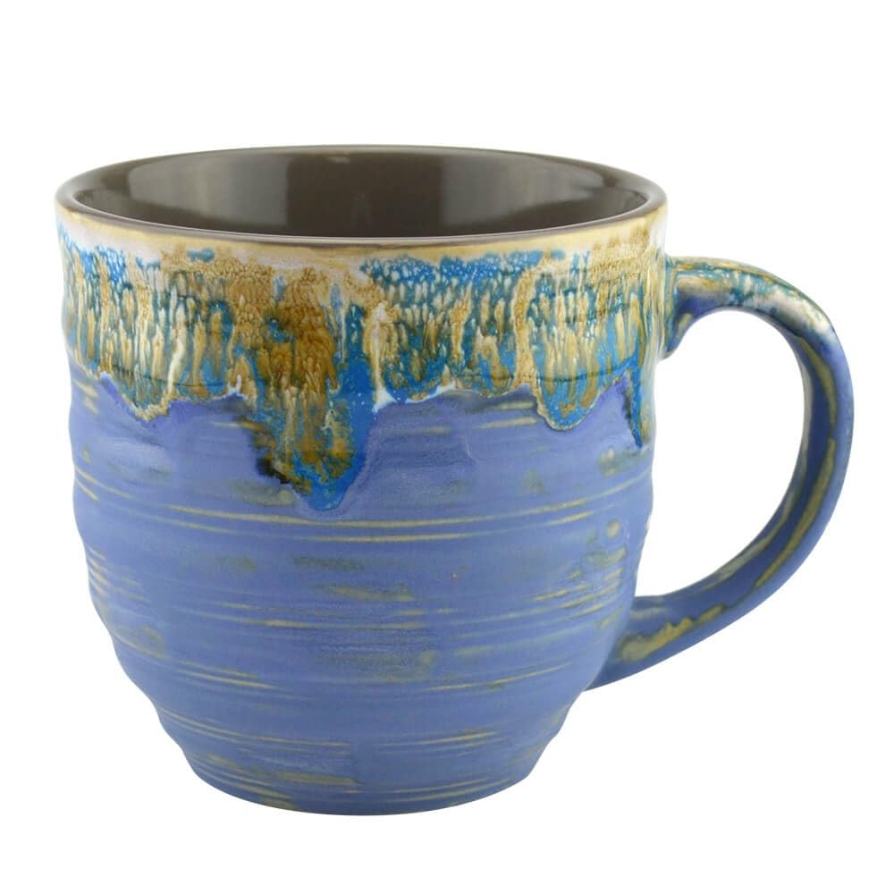 20oz Blue Ceramic Coffee Mug - Unique Gift for Tea & Coffee Lovers - Home & Office Use