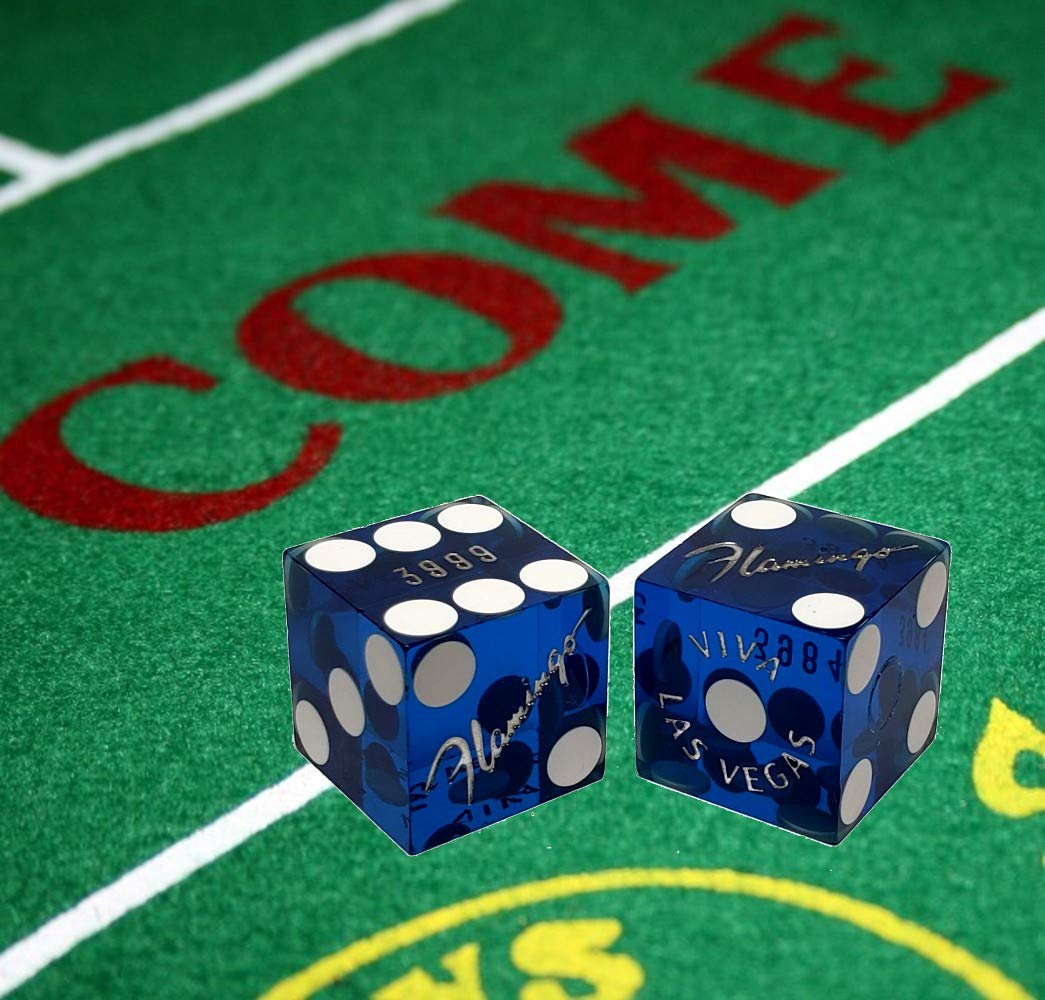 Las Vegas Craps Kit with Dice Stick & Boat - Flamingo Blue for Casino Game Night