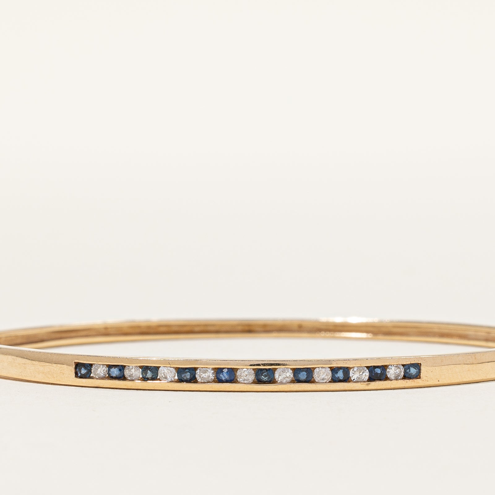 10K Yellow Gold Blue Sapphire & Diamond Tennis Bracelet | 0.41ctw Sapphire & 0.24ctw Diamond | 5 Inches | Elegant Jewelry Gift for Women, Perfect for Weddings, Anniversaries & Special Occasions