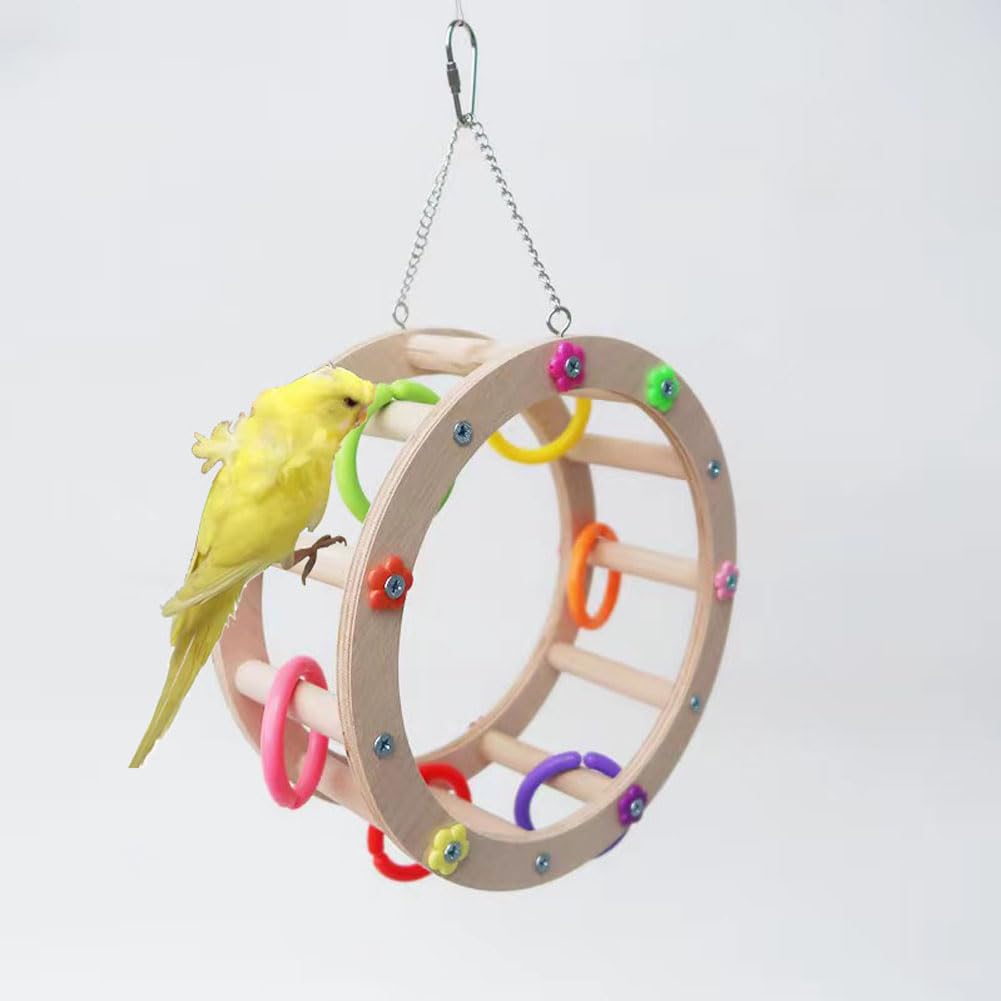 Leheybia 1PC Parrot Toy - Rotating Ferris Wheel Perch & Swing for Small Birds | Fun Exercise & Entertainment for Cockatiels, Lovebirds, Parakeets | Perfect for Cage Play & Mental Stimulation