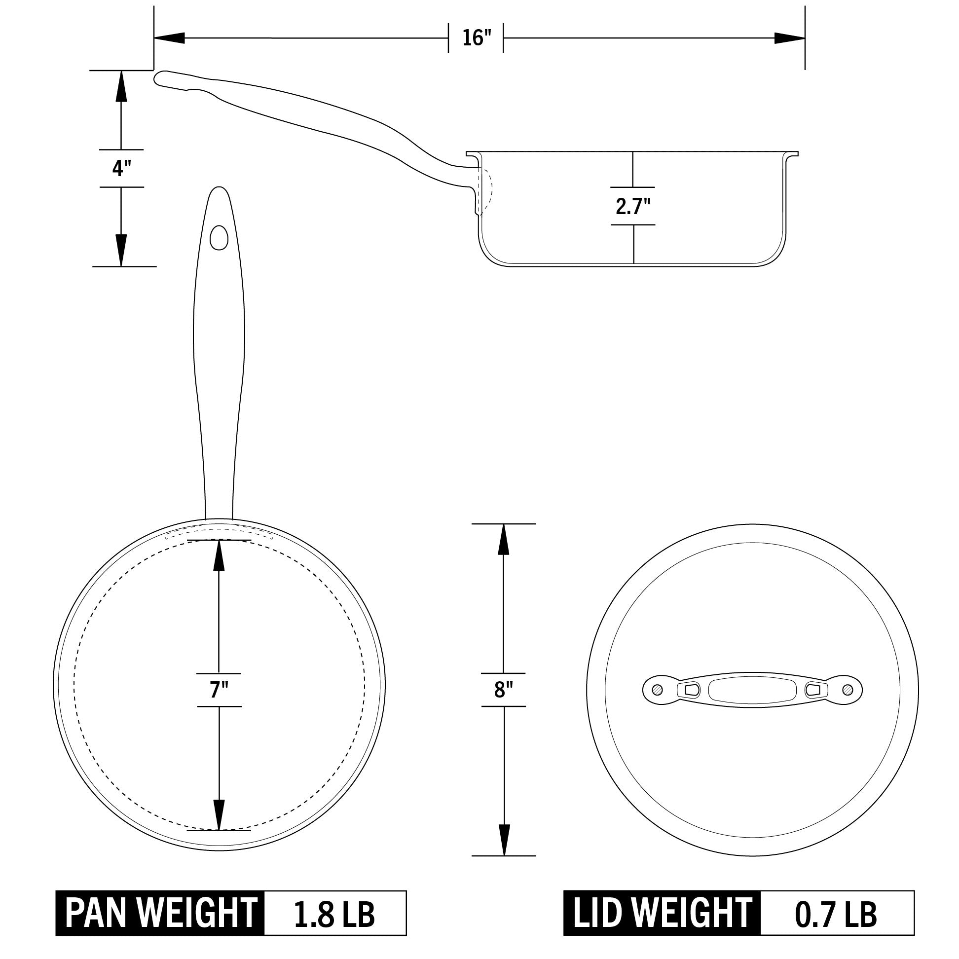 Premium Titanium Series 2 Quart Saucepan with Glass Lid - Nonstick Cooking Pot for Soups, Stews & Sauces - Induction Compatible Cookware for Gas, Electric & Ceramic Stoves - Perfect for Home Kitchen & Restaurant Use