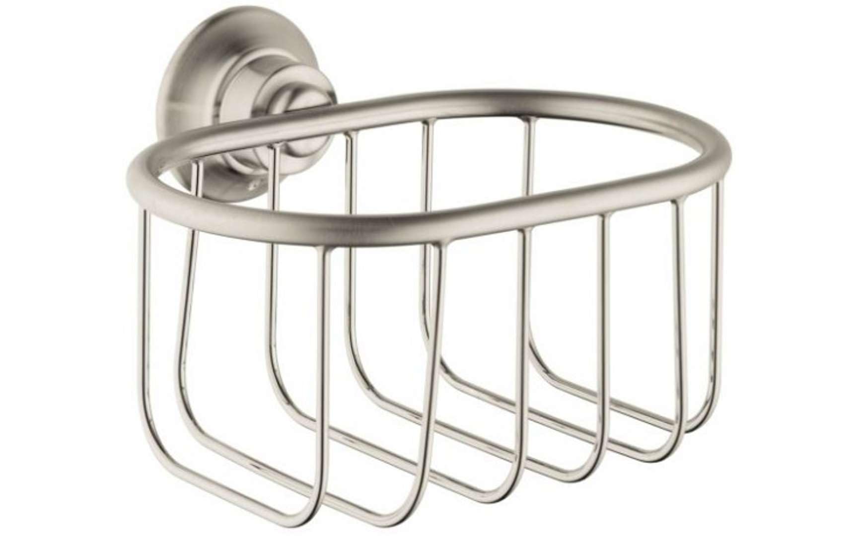 Hansgrohe 42065820 Montreux Brushed Nickel Wall Mount Soap Dish - Bathroom Shower Organizer for Luxury Spa Experience
