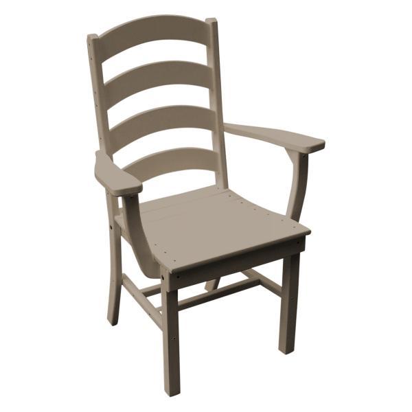 Ladderback Dining Chair with Arms - Solid Wood Kitchen & Dining Room Furniture for Home, Restaurant & Cafe Use