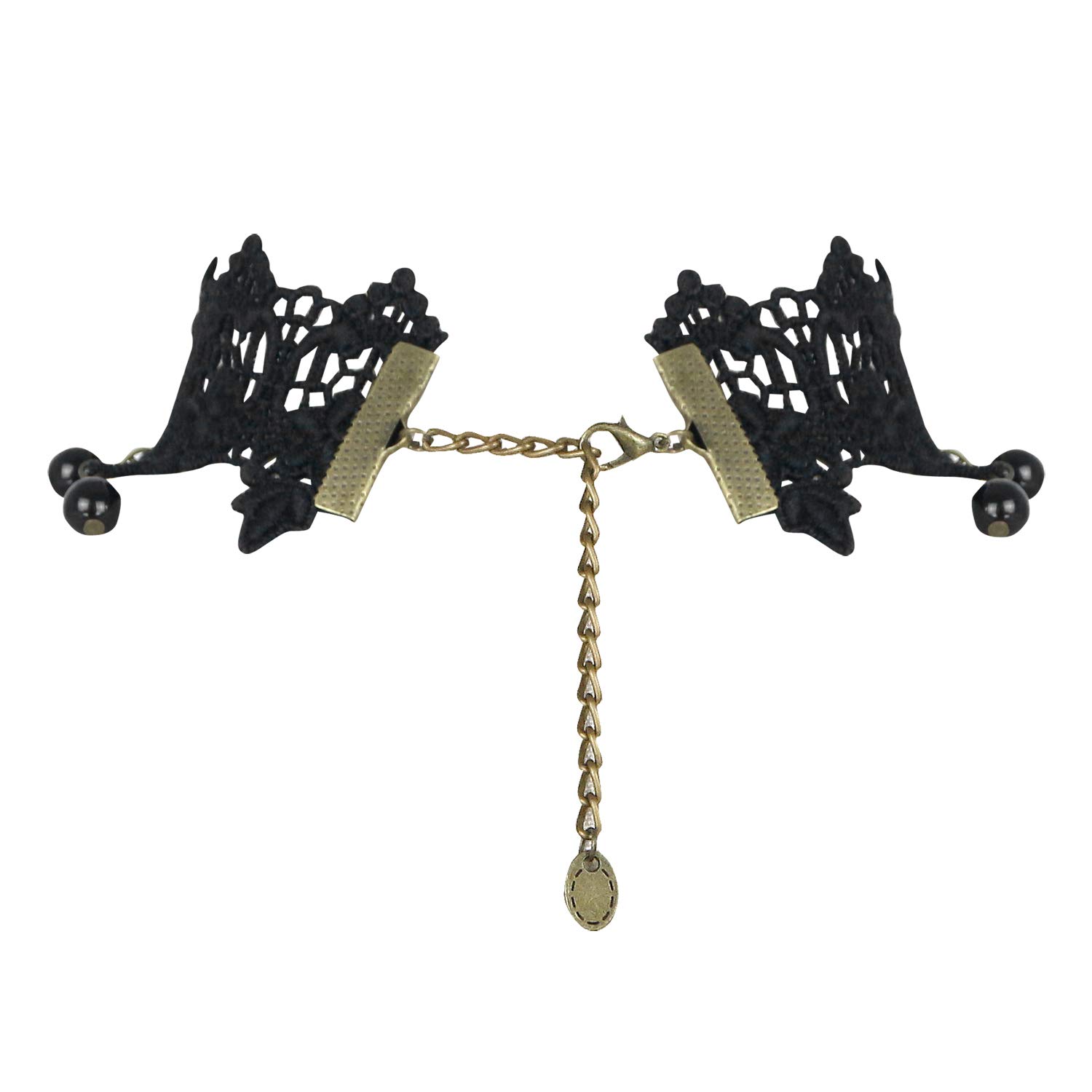 Steampunk Lace Choker Necklace for Women - Victorian Gothic Beaded Chain Accessory for Cosplay, Halloween Costume & Gothic Fashion