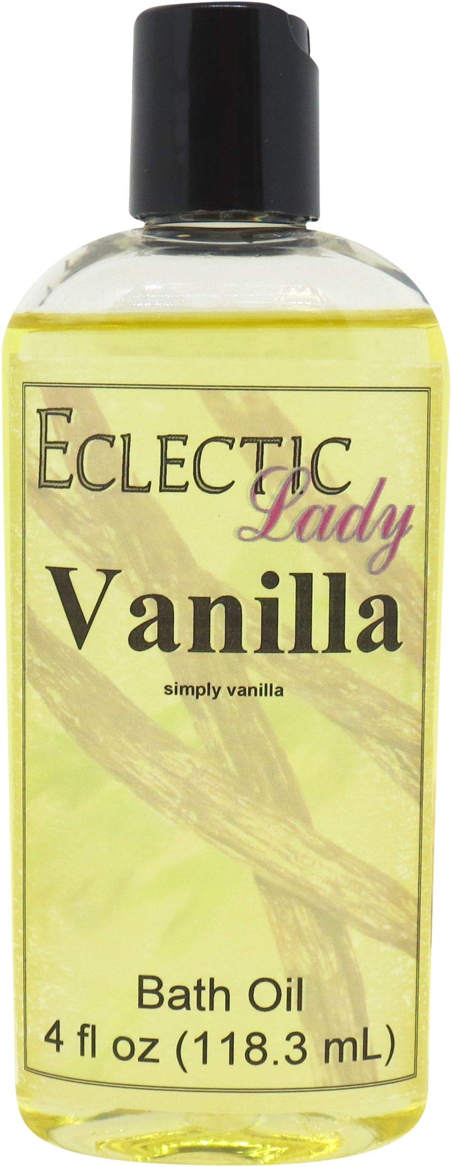 Eclectic Lady Vanilla Bath Oil - Relaxing & Moisturizing Scented Bath Oil for Dry & Rough Sensitive Skin | Daily Nourishing Shower & Body Oil (4 oz) | Perfect for Spa Nights, Self-Care Routines & Stress Relief
