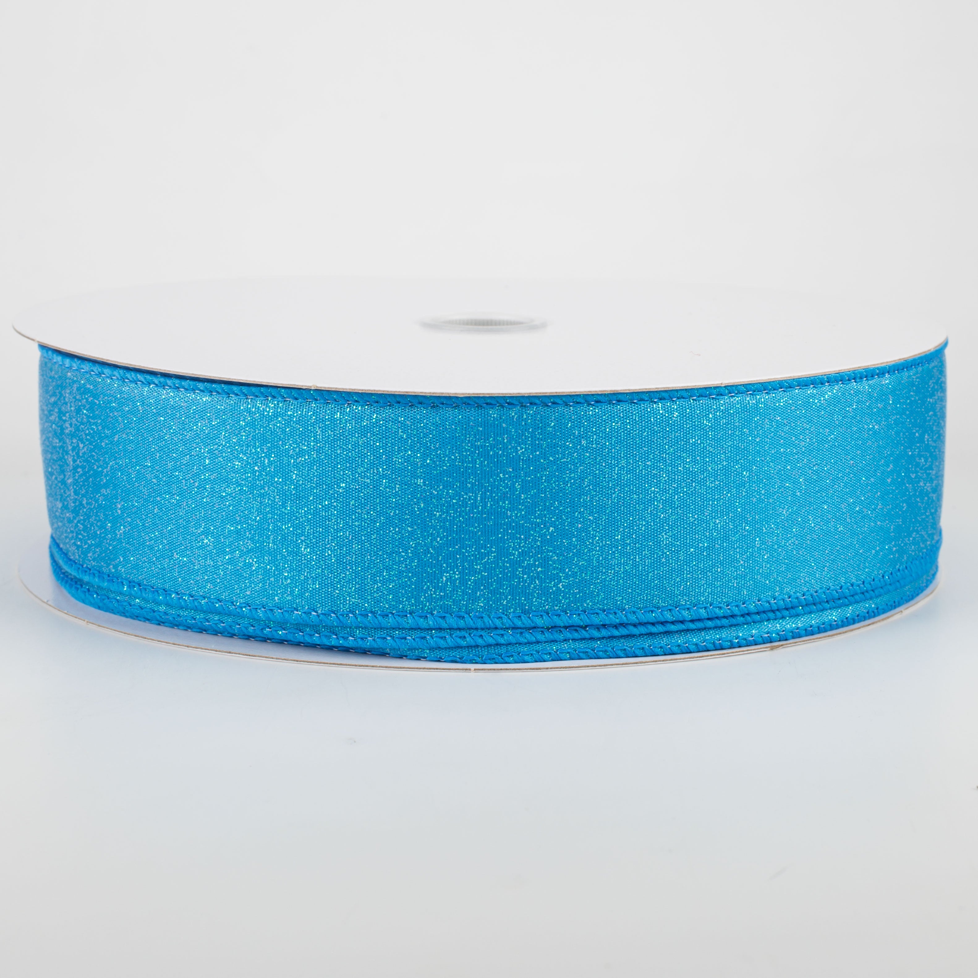1.5 Inch Iridescent Glitter Misted Satin Ribbon - Turquoise Blue (50 Yards) for Gift Wrapping, DIY Crafts, Wedding Decorations & Party Favors