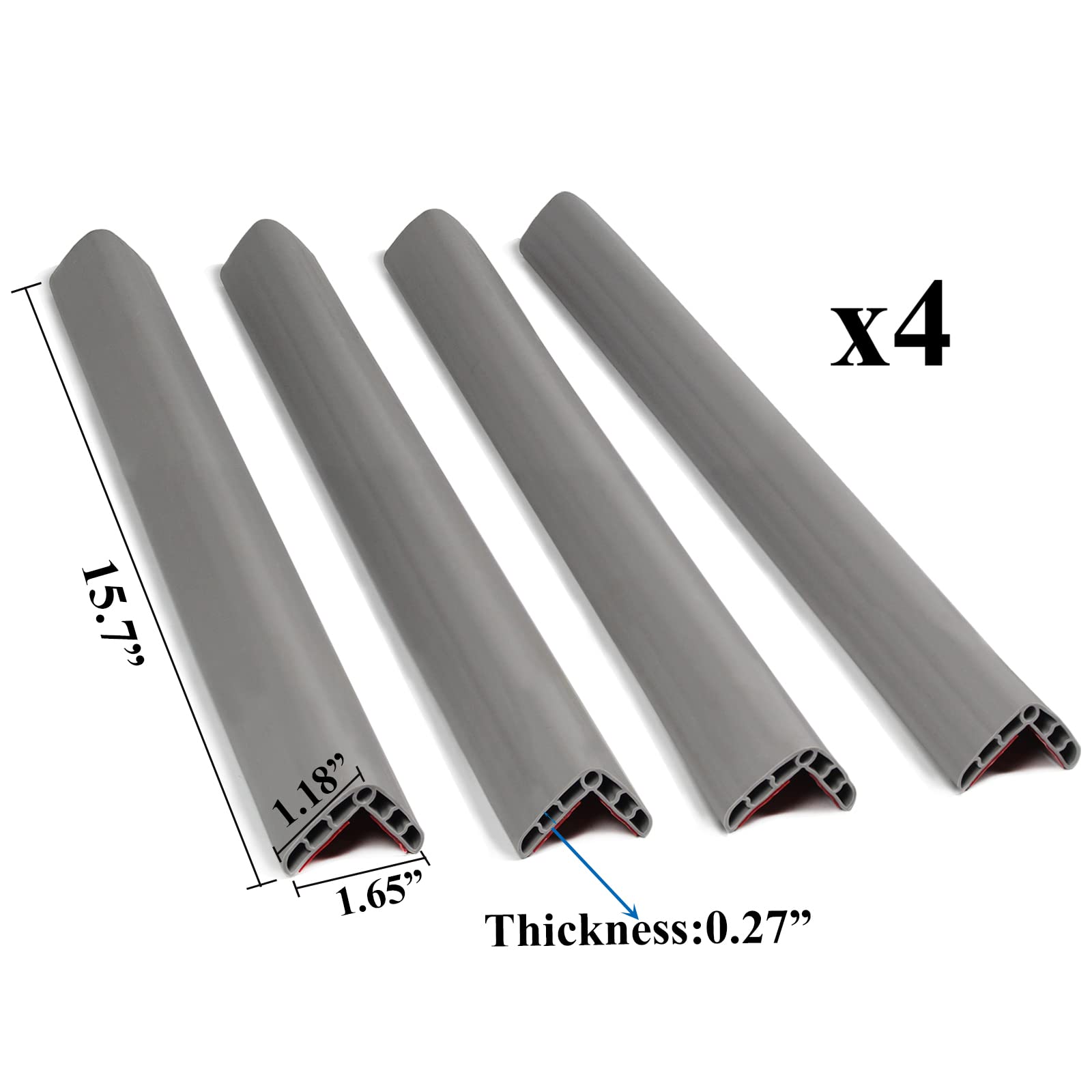 LEWINO Stair Edge Protector - 5.3ft Baby Proofing Bumper Guard for Stairs, Tables, Cabinets & Fireplaces (15.7in x 4pcs) - Child Safety Home Protection for Garage, Living Room & Nursery