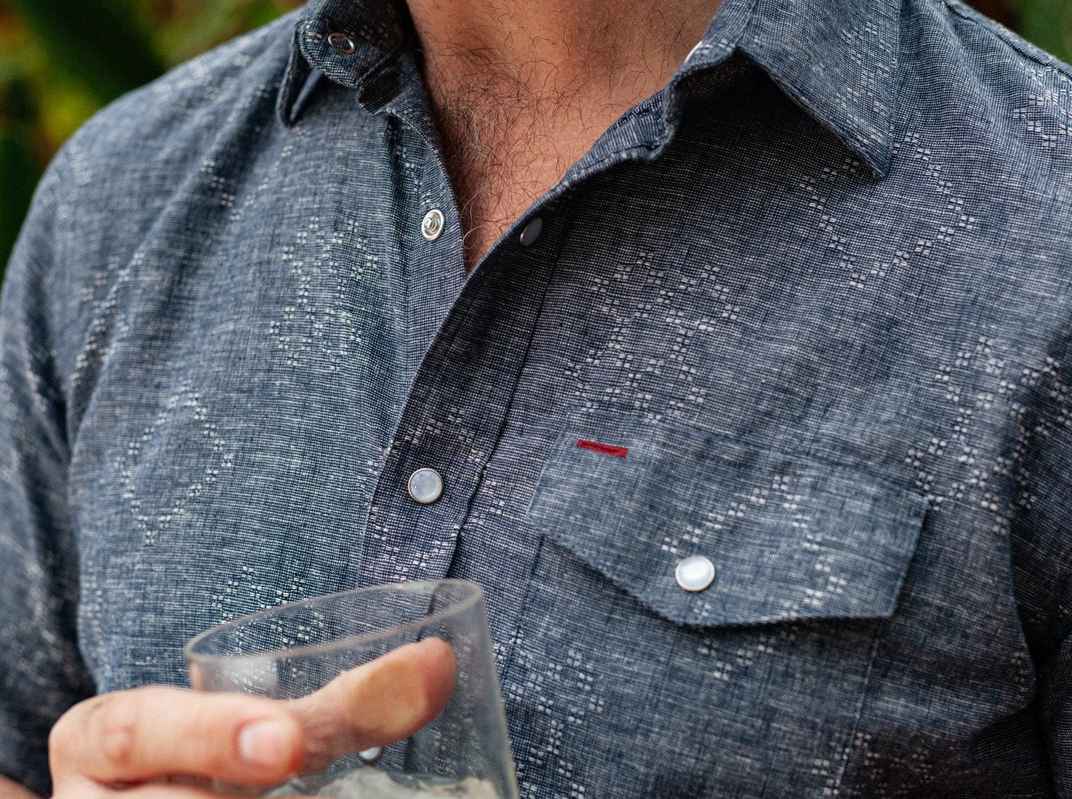 Organic Hemp Cotton Pearl Snap Shirt - Geo Navy Plaid Western Style for Men & Women | Perfect for Casual Outfits, Country Music Festivals & Outdoor Adventures