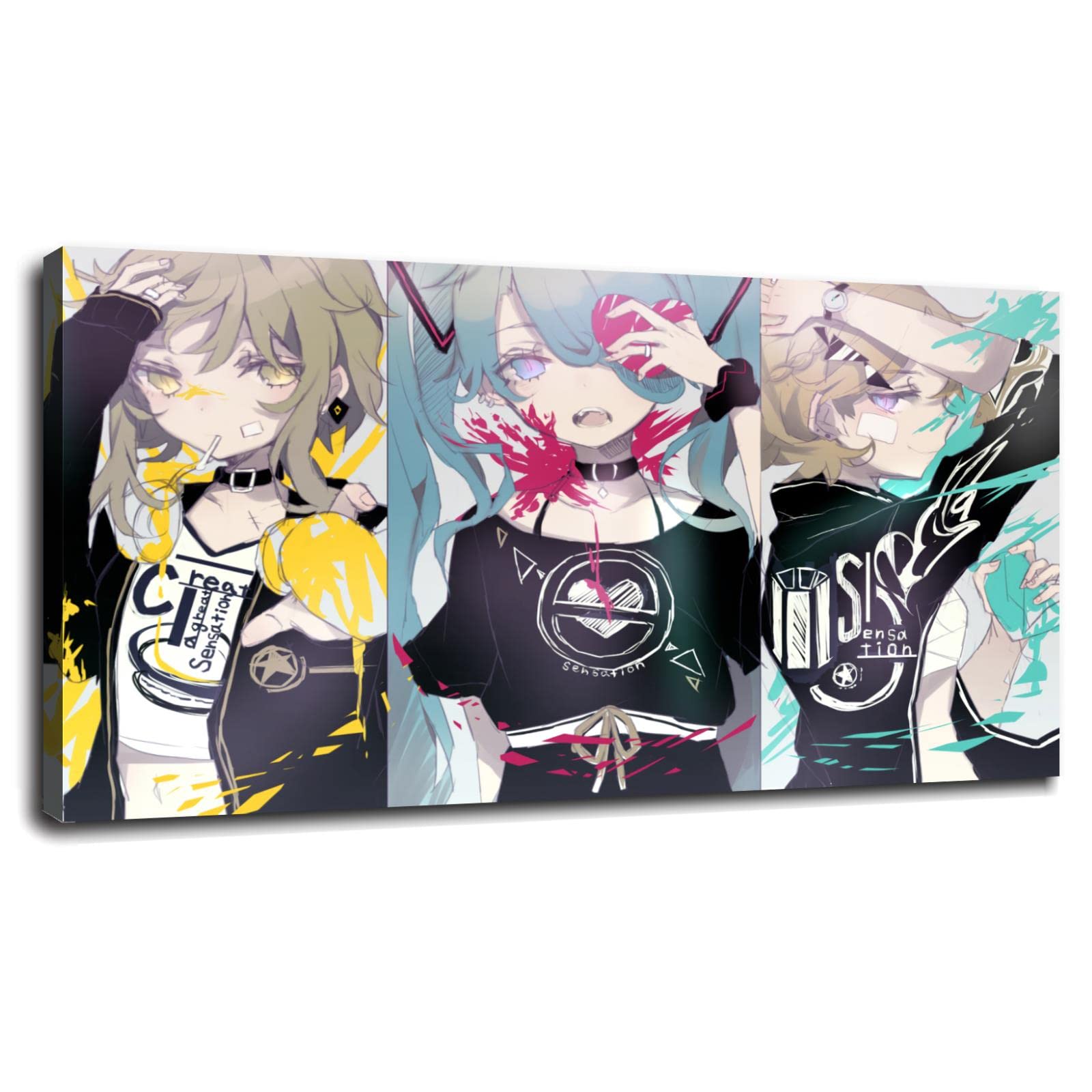 Vocaloid Megpoid Gumi Anime Poster - Japanese Canvas Wall Art Print 36x20 Inches Framed for Teen Bedroom, Home & Office Decor | Perfect for Anime Fans & Vocaloid Collectors