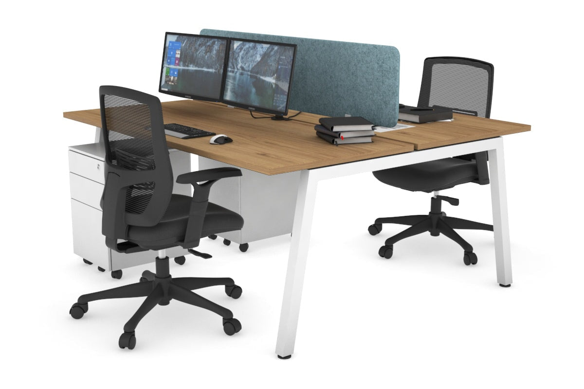 Quadro 2 Person Office Workstation Desk [1400L x 700W] - Perfect for Shared Workspaces & Collaborative Office Environments