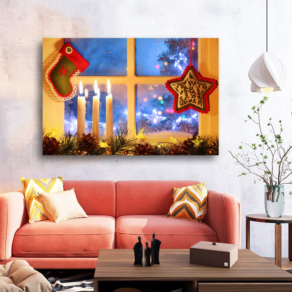 Wall26 Merry Christmas Canvas Wall Art - 32x48 Inch Framed Christmas Paintings for Home Decor, Bedroom & Living Room | Perfect Holiday Gift & Seasonal Home Decoration