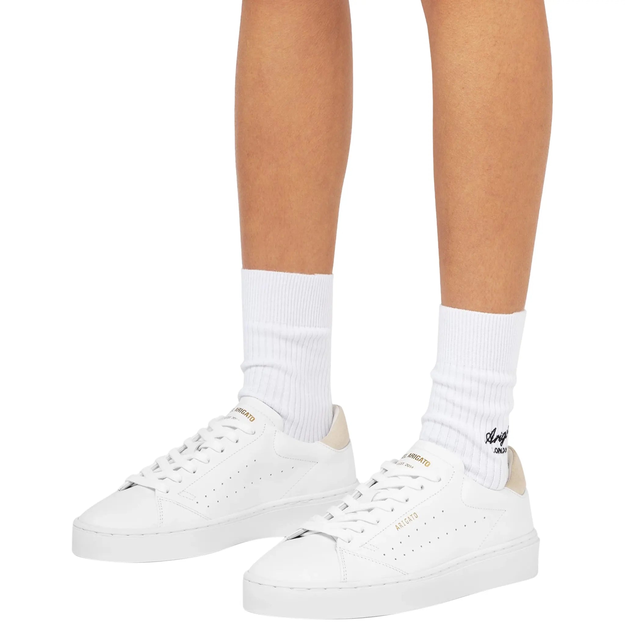 Axel Arigato Court White Taupe Women's Sneakers - Casual Comfortable Walking Shoes for Everyday Wear, Gym & Street Style Fashion