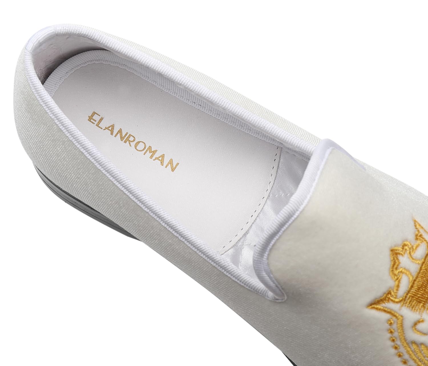 Premium Men's Velvet Loafers - Fashion Embroidered Slip-On Dress Shoes for Wedding, Prom & Party | ELANROMAN Comfortable Formal & Casual Wear for Special Occasions