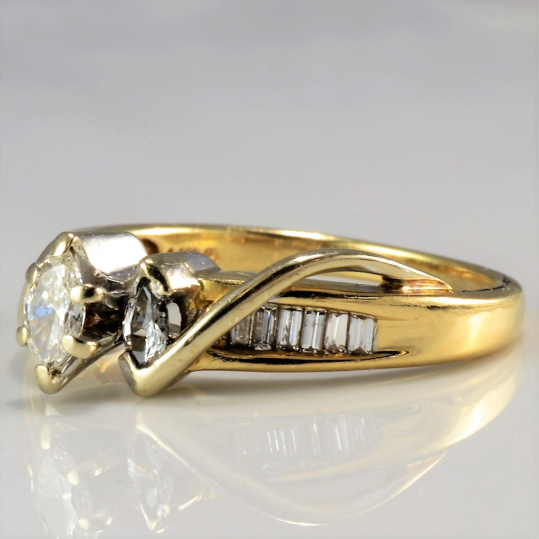 0.40ctw Marquise Cut Three Stone Diamond Engagement Ring - I1 Clarity, H/I Color, Size 7 - Perfect for Proposals, Anniversaries & Special Occasions