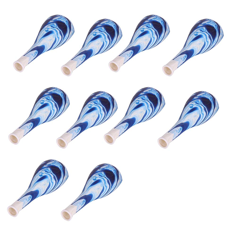 10Pcs 12 Inch Pearl Marble Agate Latex Balloons - Elegant Party Decorations for Birthday, Wedding, Engagement & Photobooth (Blue) - Perfect for Baby Showers, Bridal Showers & Anniversary Celebrations