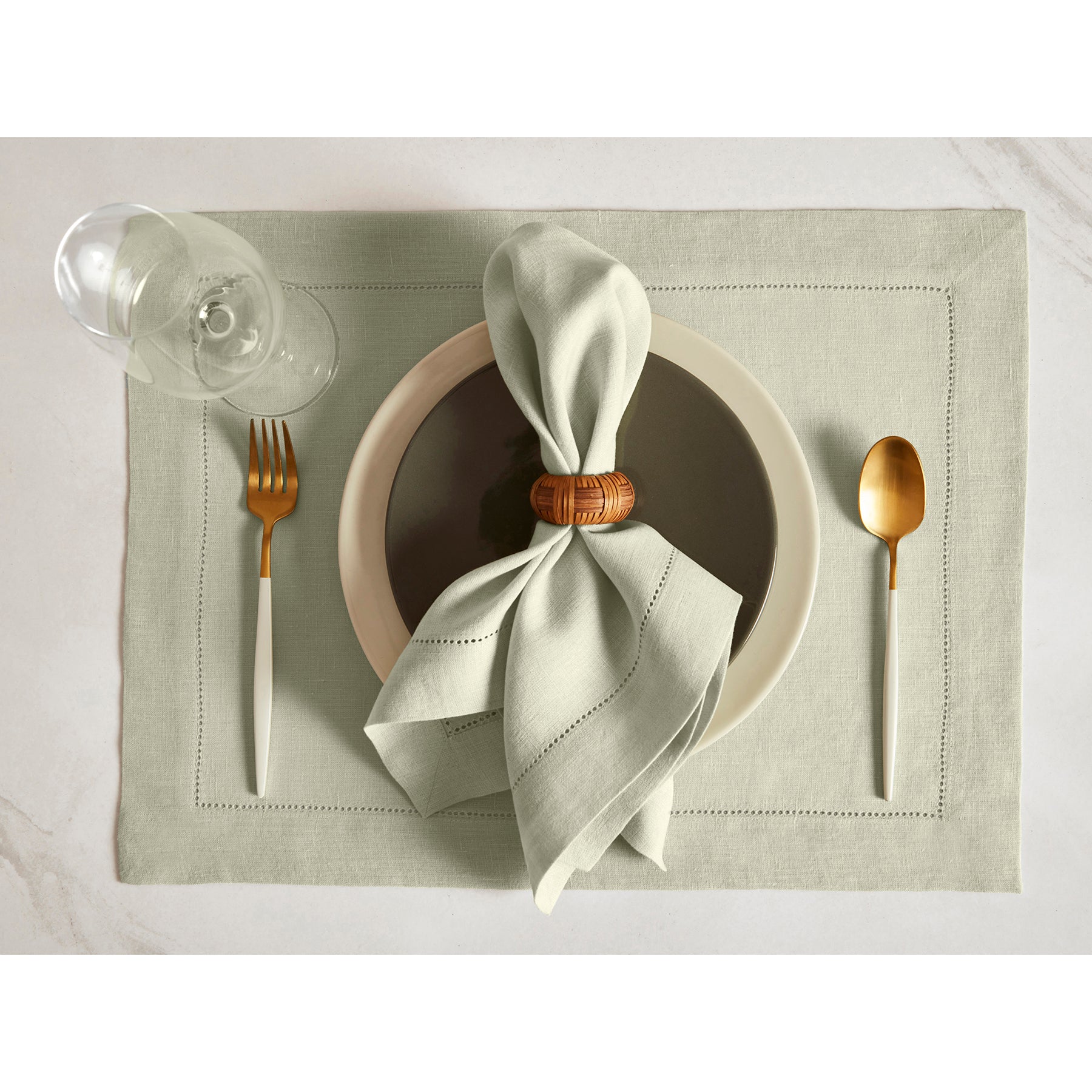 Sonoma Hemstitch Placemats Set of 4 - Premium Cotton Table Mats for Dining - Perfect for Dinner Parties, Holiday Meals & Home Decor