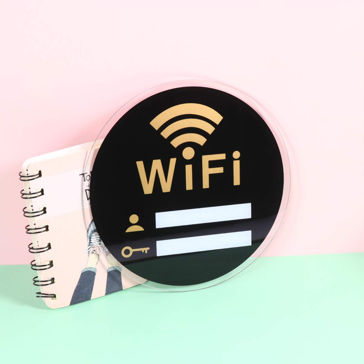 BESPORTBLE Acrylic Wall Sign - WiFi Password Reminder for Home & Office - Modern Decorative Sign for Living Room, Cafe, Restaurant