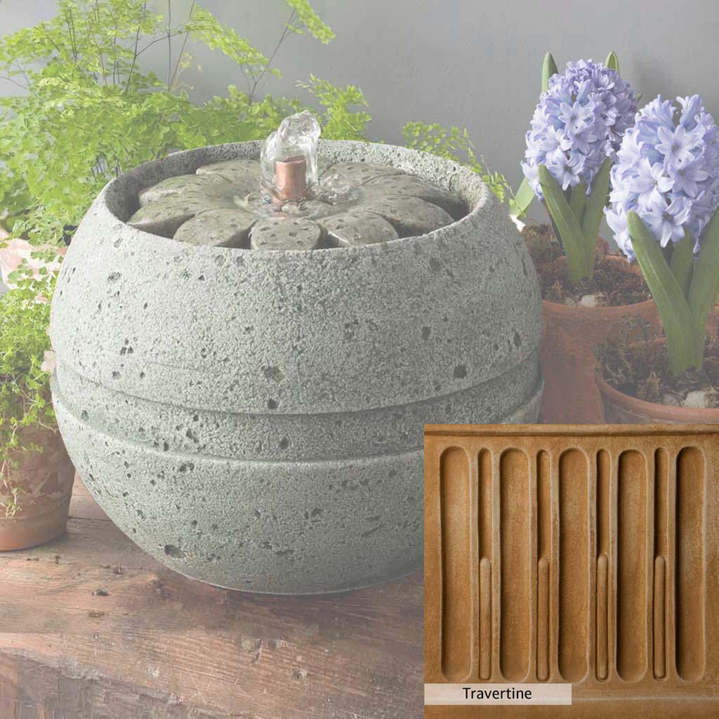Campania International M Series Rosette Fountain - Elegant Outdoor Garden Water Feature for Patio, Yard, and Landscape Decor