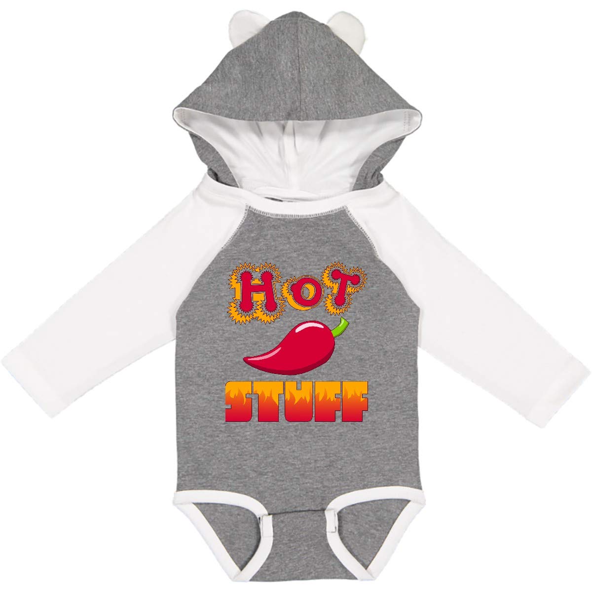 Inktastic Hot Stuff Long Sleeve Baby Bodysuit - Soft Cotton Creeper for Newborns & Infants - Perfect for Family Photos, Holidays & Everyday Wear