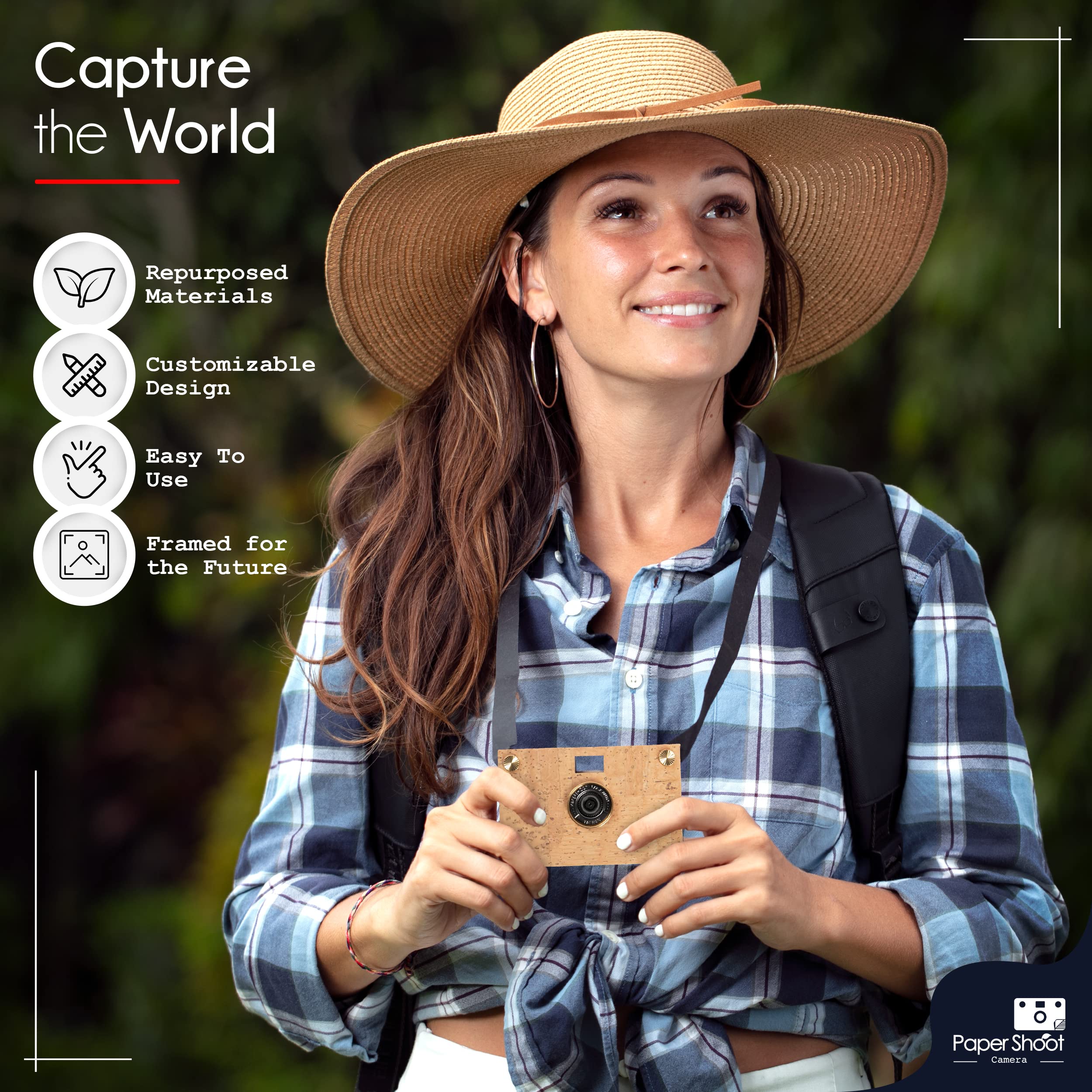 Paper Shoot Camera - 18MP Compact Digital Camera with 4 Filters, 10-Second Video & Timelapse - Includes 32GB SD Card, 2 Effect Lenses & Camera Case - Perfect Gift for Kids & Photography Enthusiasts - Great for Travel, Parties & Creative Projects