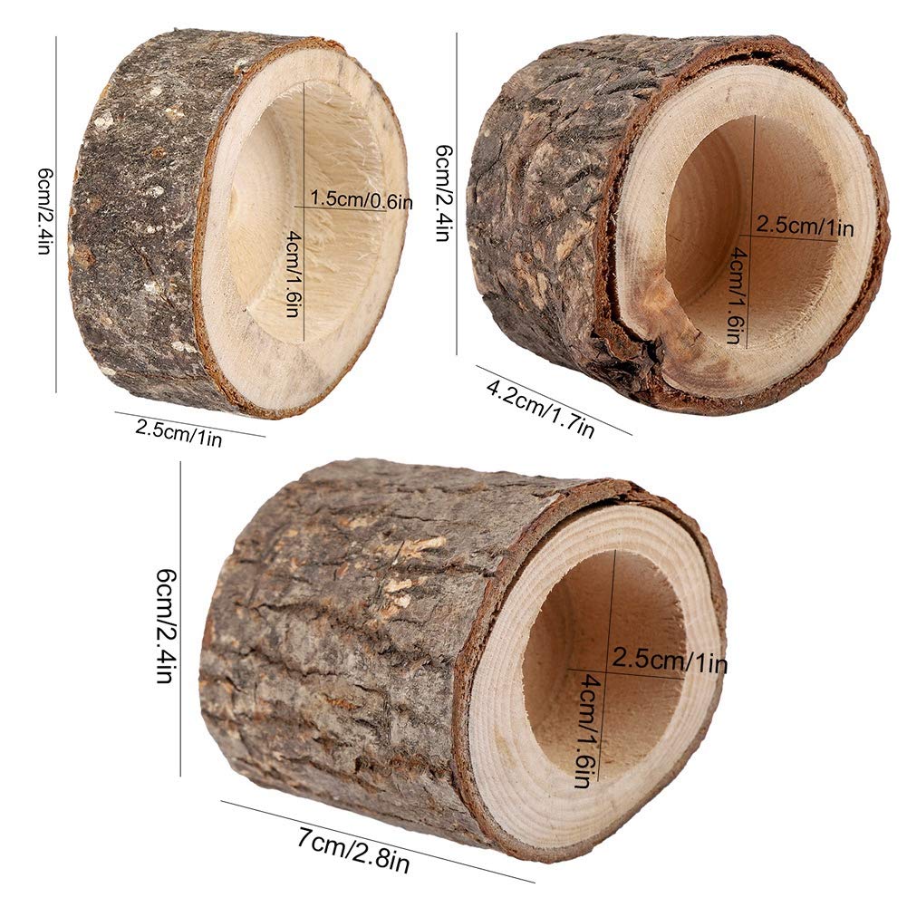 Wooden Timber Pile Candle Holder - Flameless LED Candlestick Stand with Log Flower Pot Decor (Tall) - Perfect for Rustic Home Decor, Wedding Centerpieces & Cozy Fireplace Ambiance