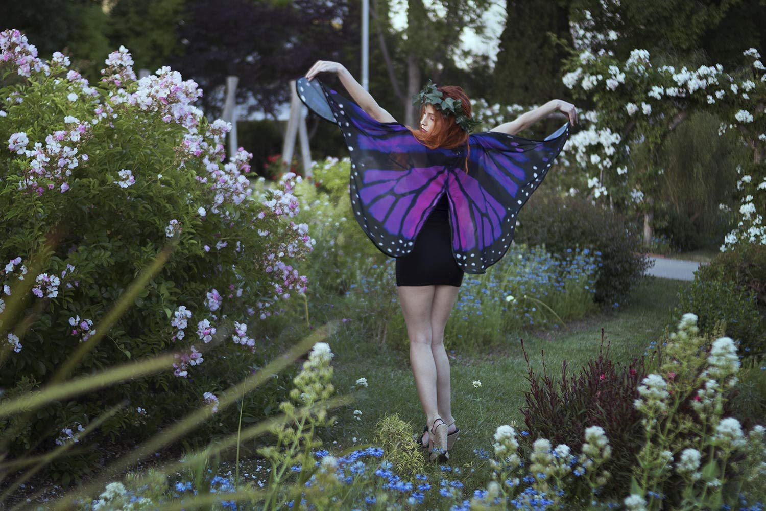 Pink and Purple Monarch Butterfly Wings Costume Accessories for Kids Dress Up, Halloween, Cosplay & Photo Props