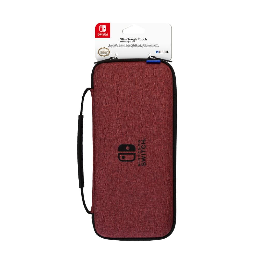 Official Hori Semi-Rigid Case for Nintendo Switch OLED - Red - Protective Cover for Nintendo Switch OLED Model - Perfect for Travel, Gaming On-The-Go & Console Protection