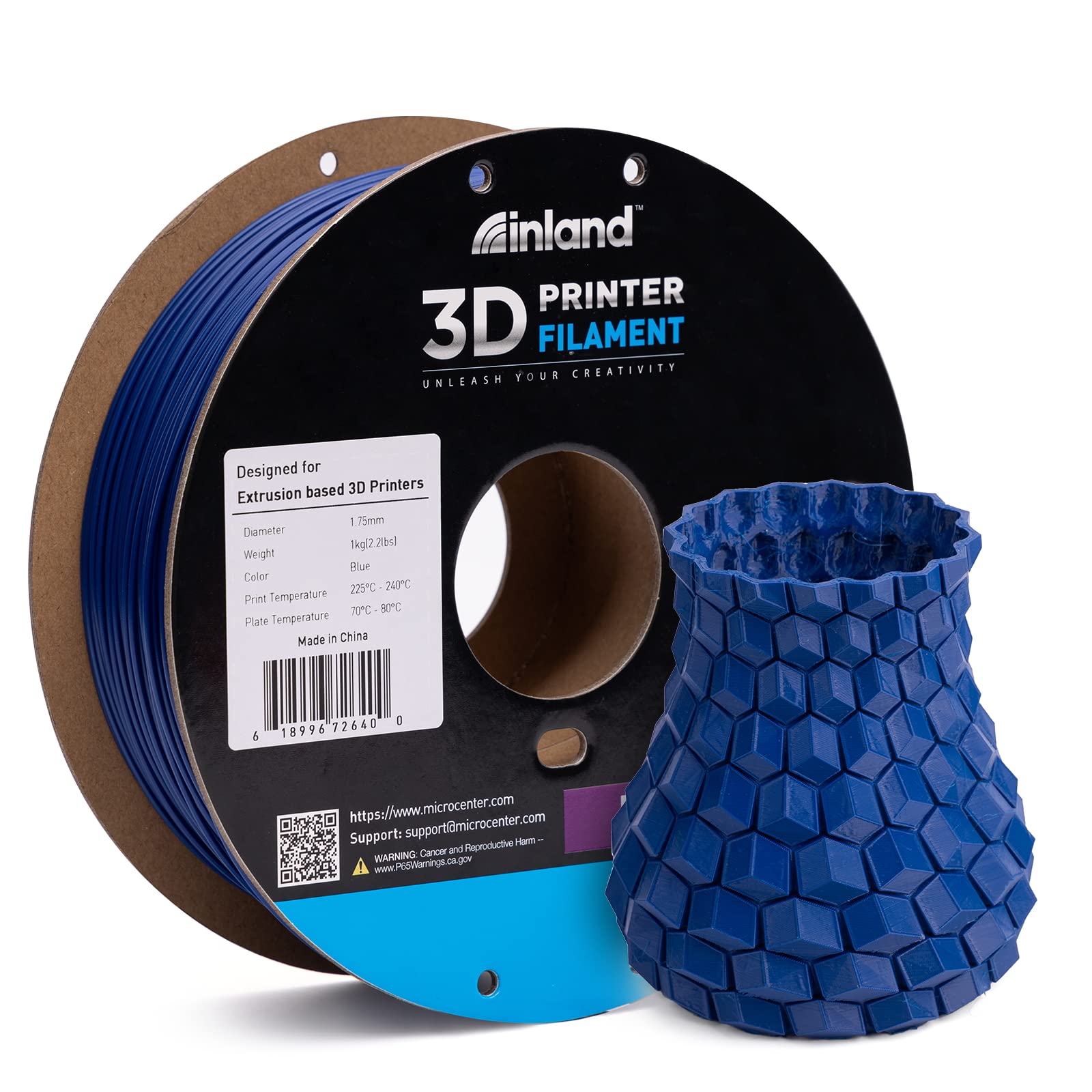Premium Blue PETG Filament 1.75mm for 3D Printing - 1KG Spool with High Precision (±0.03mm) - Ideal for Functional Prototypes, DIY Projects & Cosplay Props