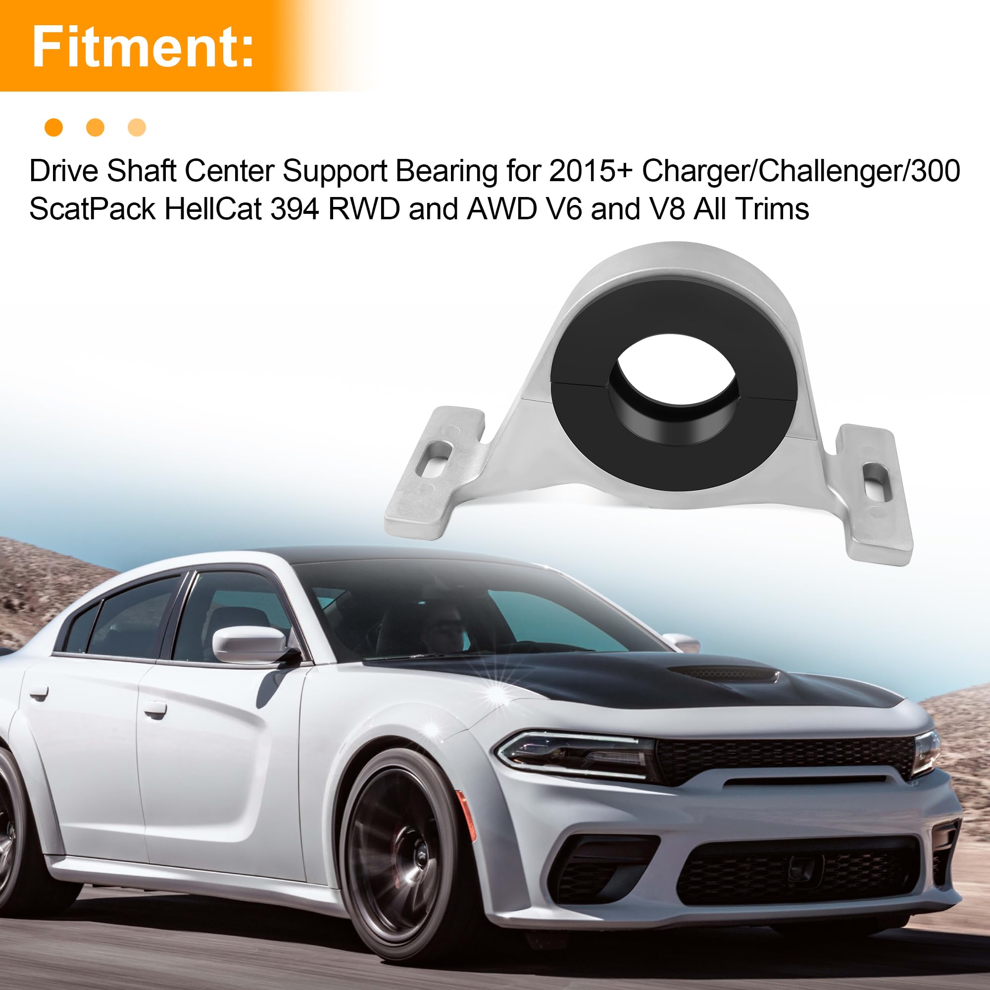 High-Quality Center Bearing Support for 2015+ Dodge Charger Challenger 300 ScatPack HellCat - Compatible with RWD & AWD V6 V8 Models - Durable Driveshaft Solution for Smooth Performance - Perfect for Off-Roading & High-Speed Driving