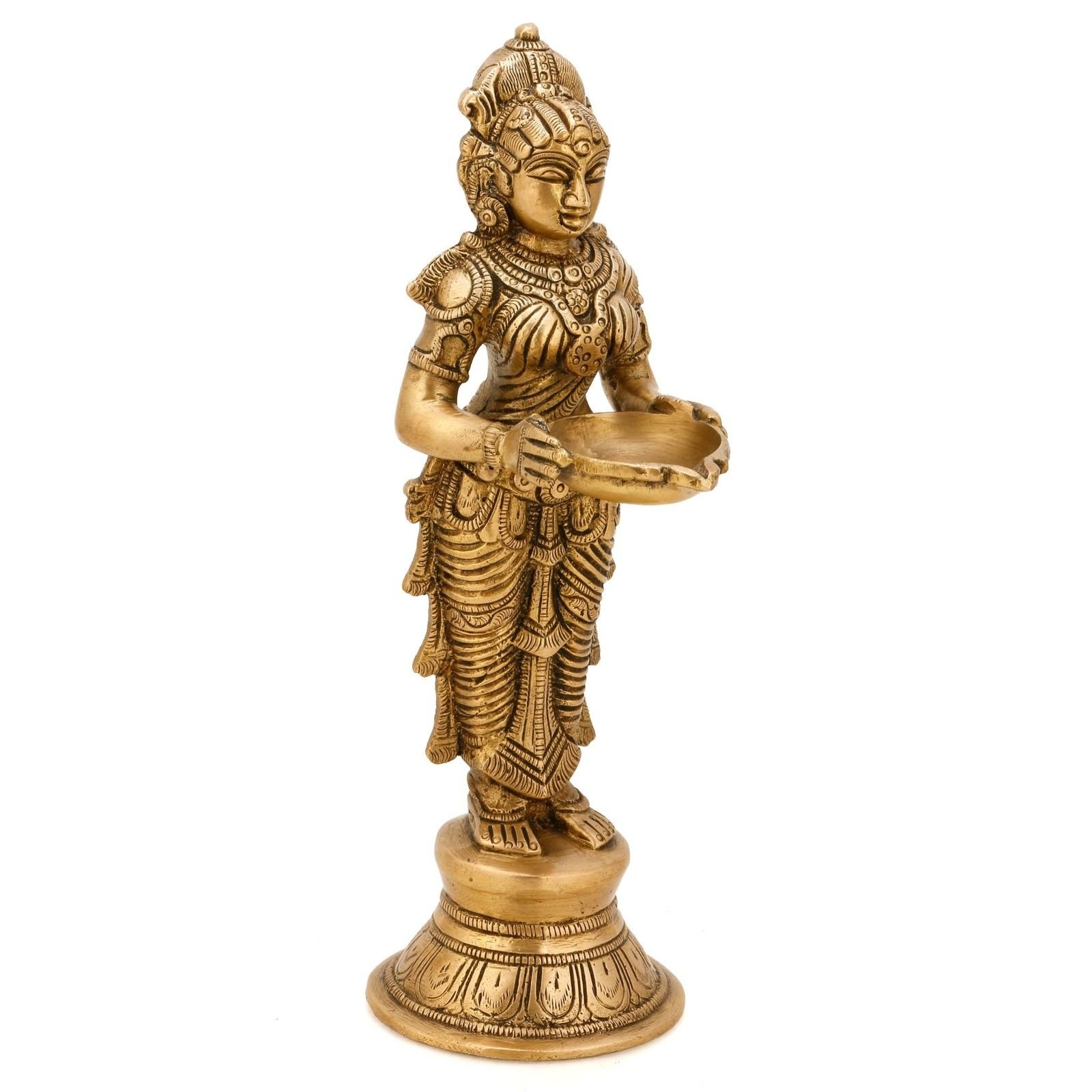 Handcrafted Indian Brass Diya Lamp - Traditional Pooja Candle & Oil Holder for Hindu Worship, Home Decor & Spiritual Gifting | Perfect for Diwali, Puja Ceremonies & Meditation Spaces