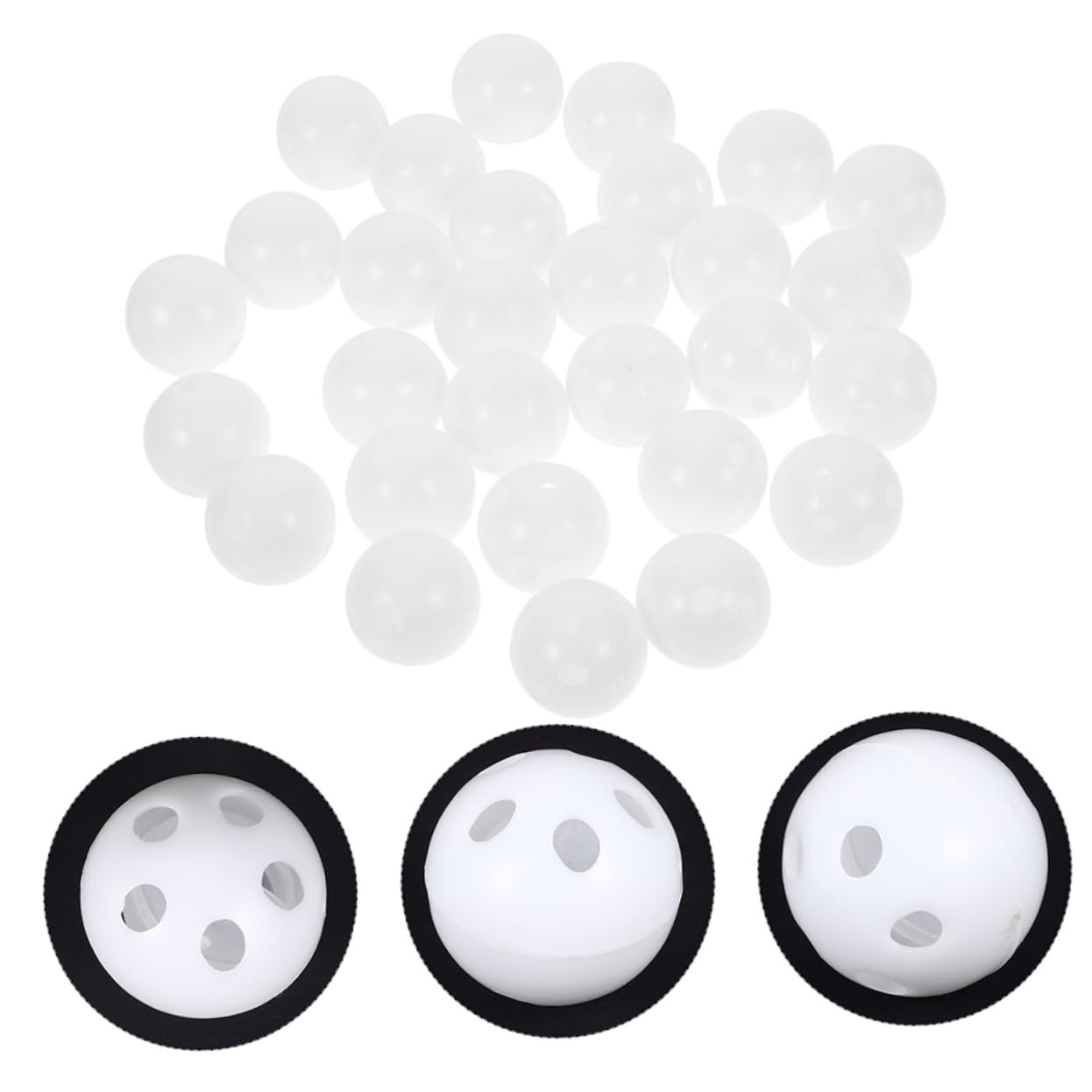FOYTOKI 100pcs Rattle Squeaker Balls - White Plastic Sound Makers for DIY Plush Toys, Dog Toys & Doll Accessories - Perfect for Crafting, Pet Toys and Baby Sensory Play