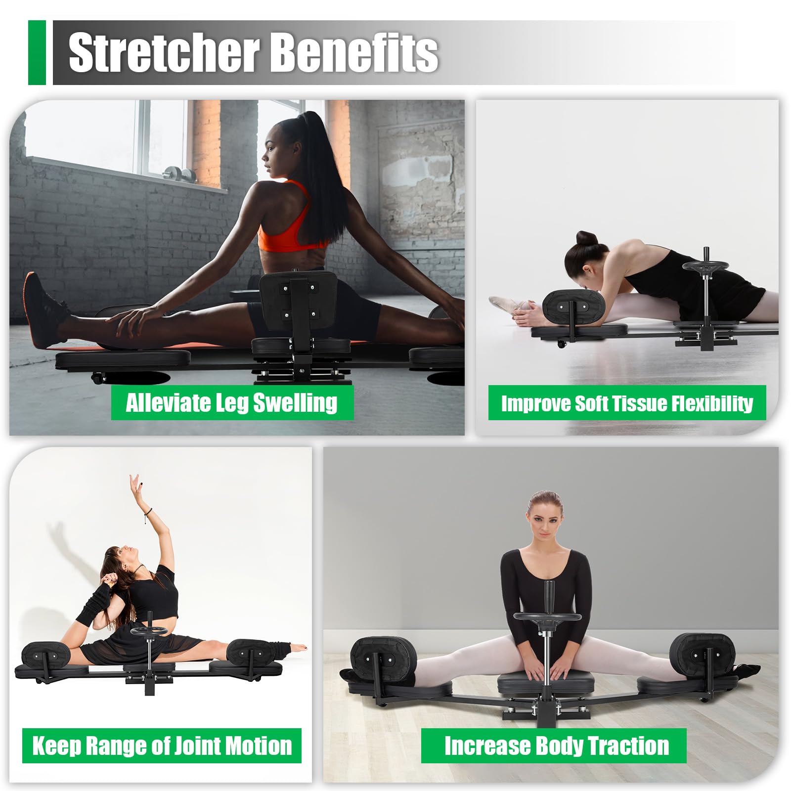 TFCFL Heavy Duty Leg Stretcher Machine - 180° Professional Flexibility Trainer for Gymnastics, Yoga, MMA & Home Gym Workouts | Perfect for Splits Training, Martial Arts & Fitness Routines