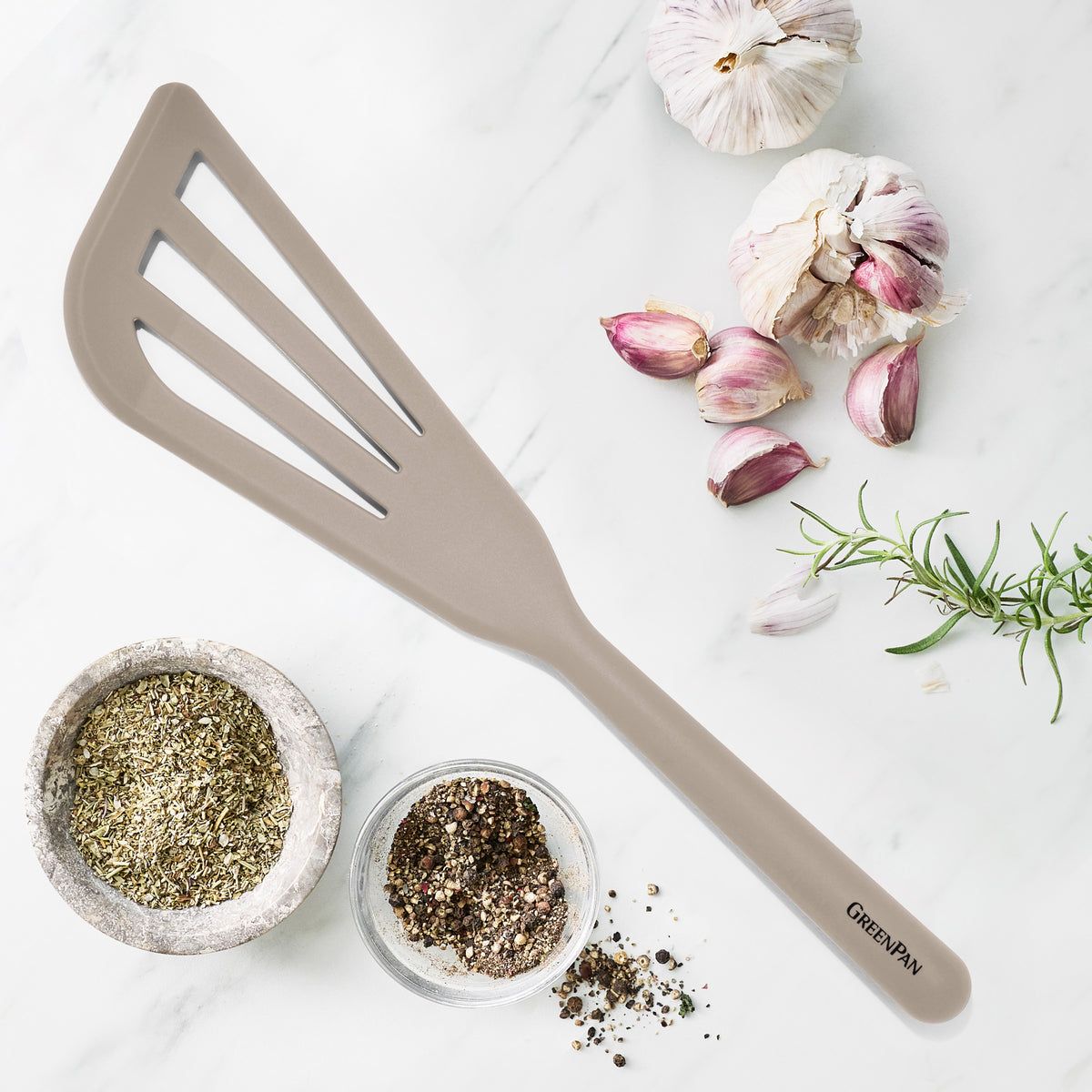Premium Platinum Silicone Fish Turner Spatula - Heat Resistant Kitchen Utensil for Grilling, Flipping & Serving | Taupe Color | Perfect for BBQ, Seafood Cooking & Non-Stick Pans