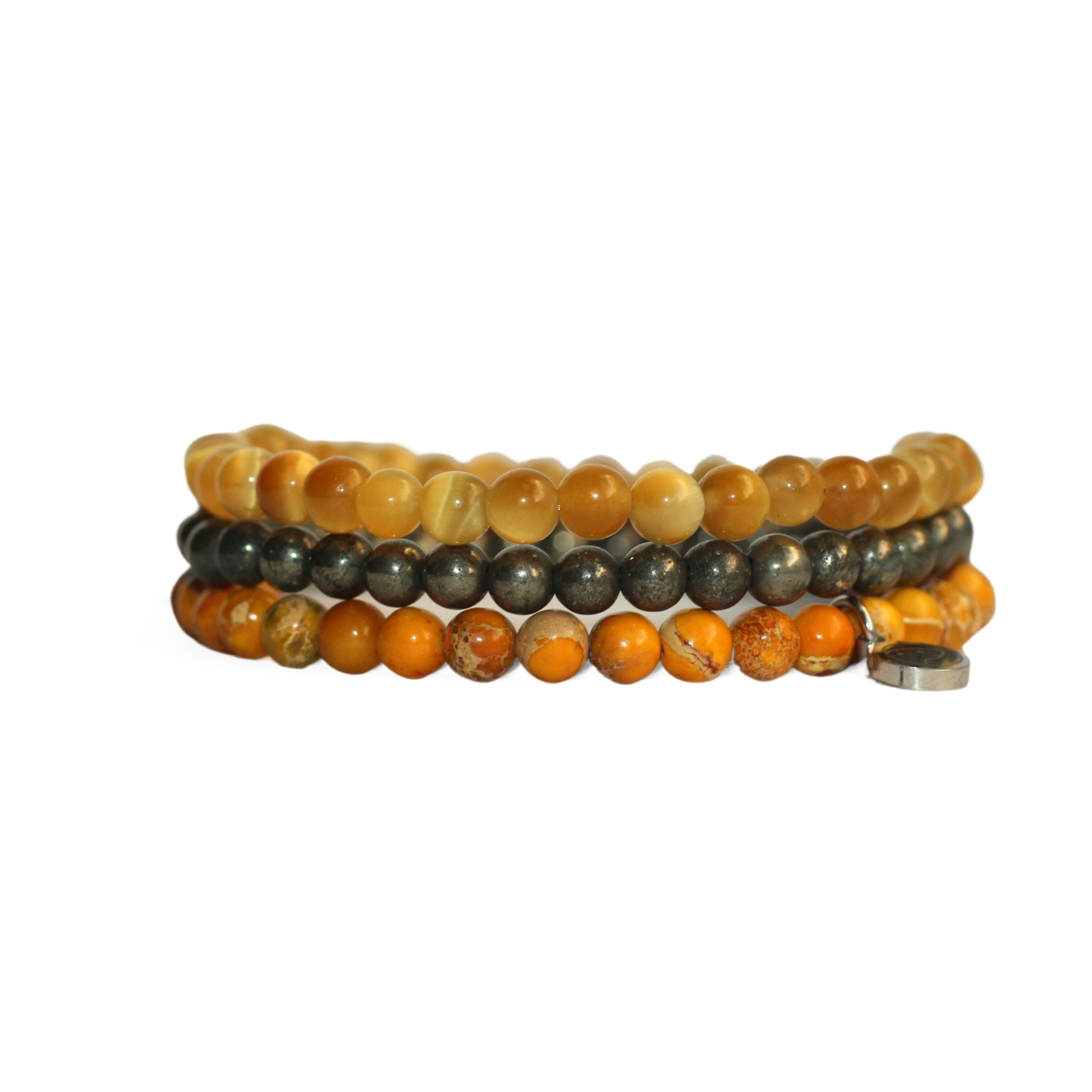 Solar Plexus Chakra Bracelet Set - 7 Mini Healing Crystals for Energy Balance & Confidence Boost - Perfect for Meditation, Yoga & Spiritual Healing